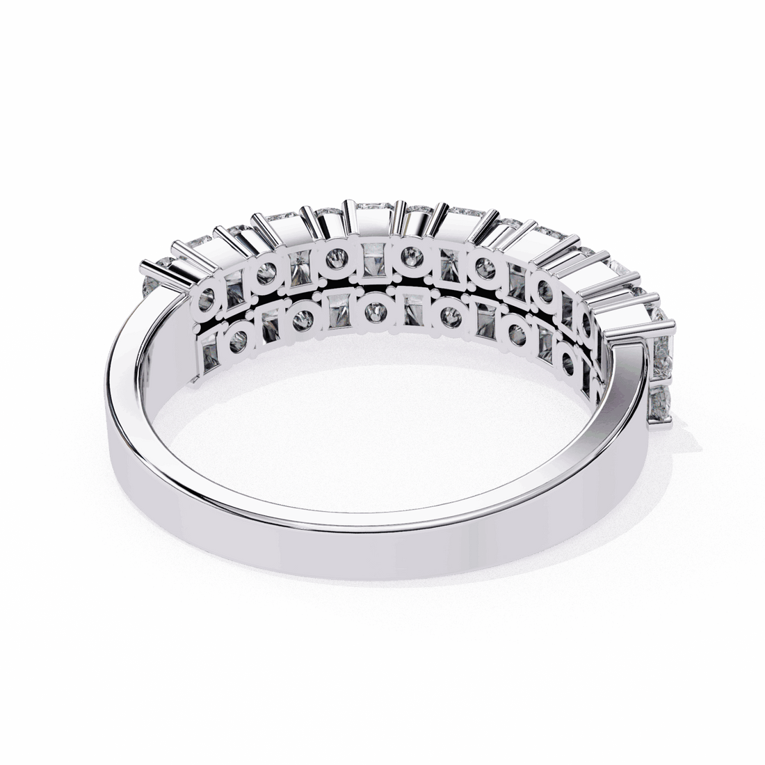 1.25 Carat Radiant and Round Timeless Wedding Band in Moissanite | House of Estara