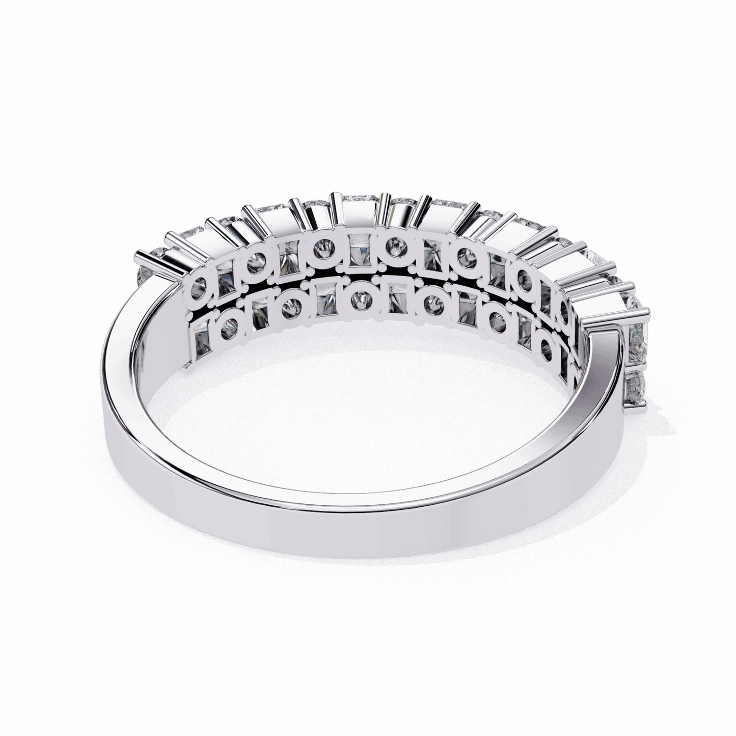 1.25 Carat Radiant and Round Timeless Wedding Band in Moissanite | House of Estara