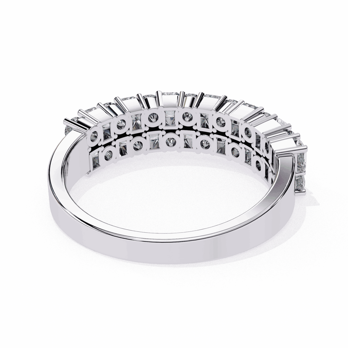 1.25 Carat Radiant and Round Timeless Wedding Band in Moissanite | House of Estara