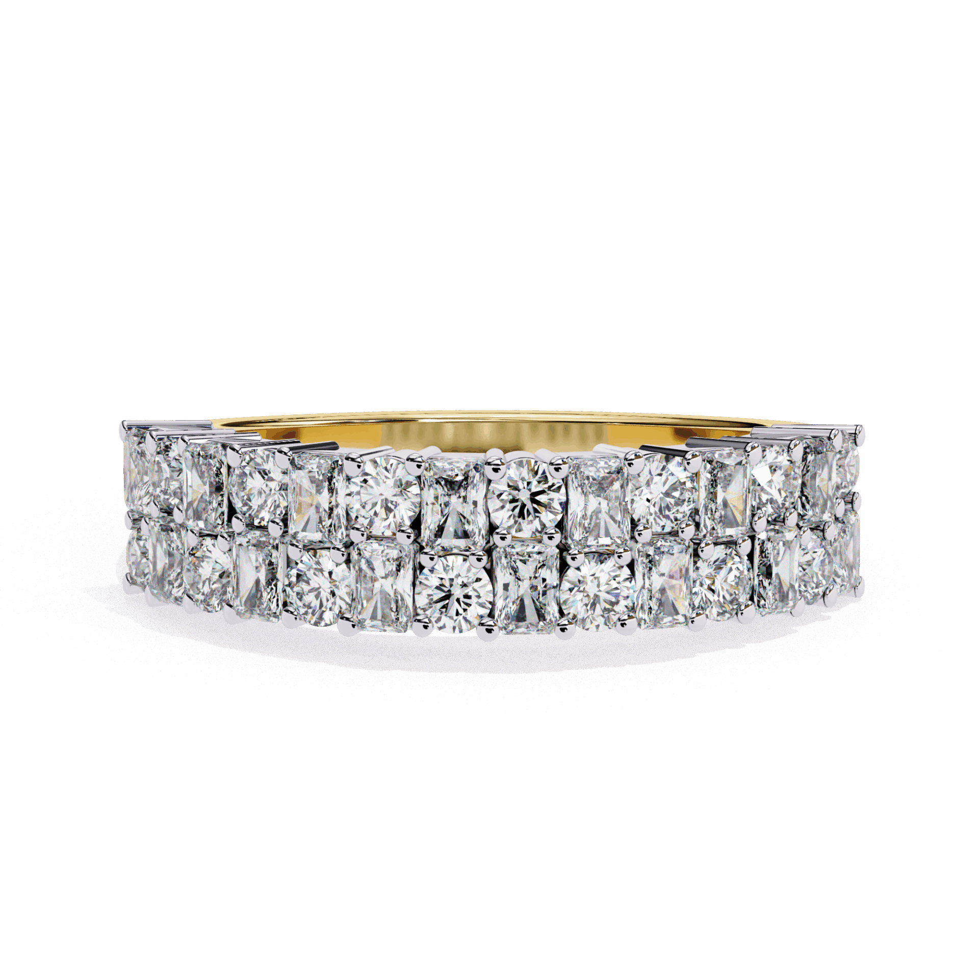 1.25 Carat Radiant and Round Timeless Wedding Band in Moissanite | House of Estara