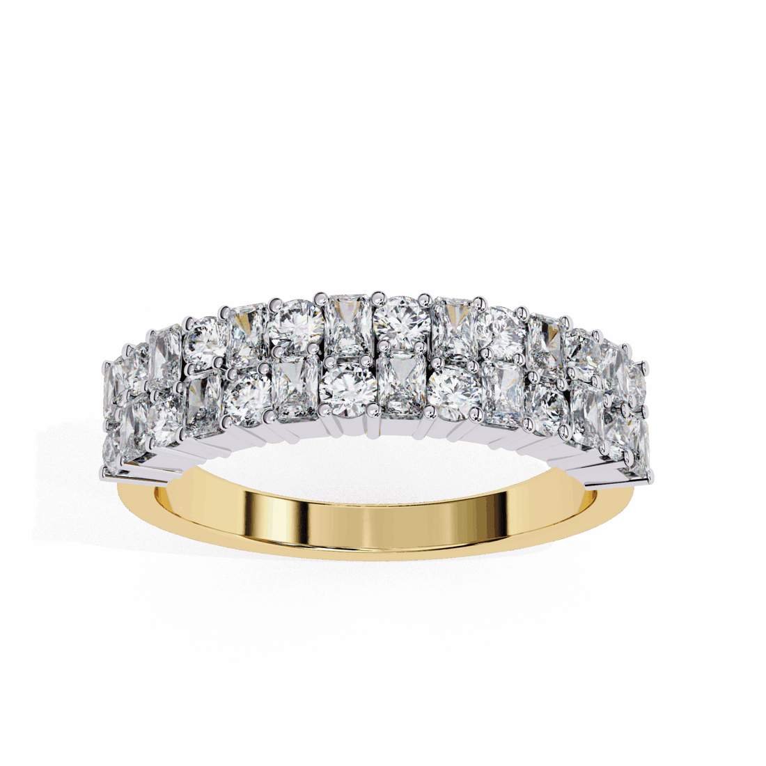 1.25 Carat Radiant and Round Timeless Wedding Band in Moissanite | House of Estara
