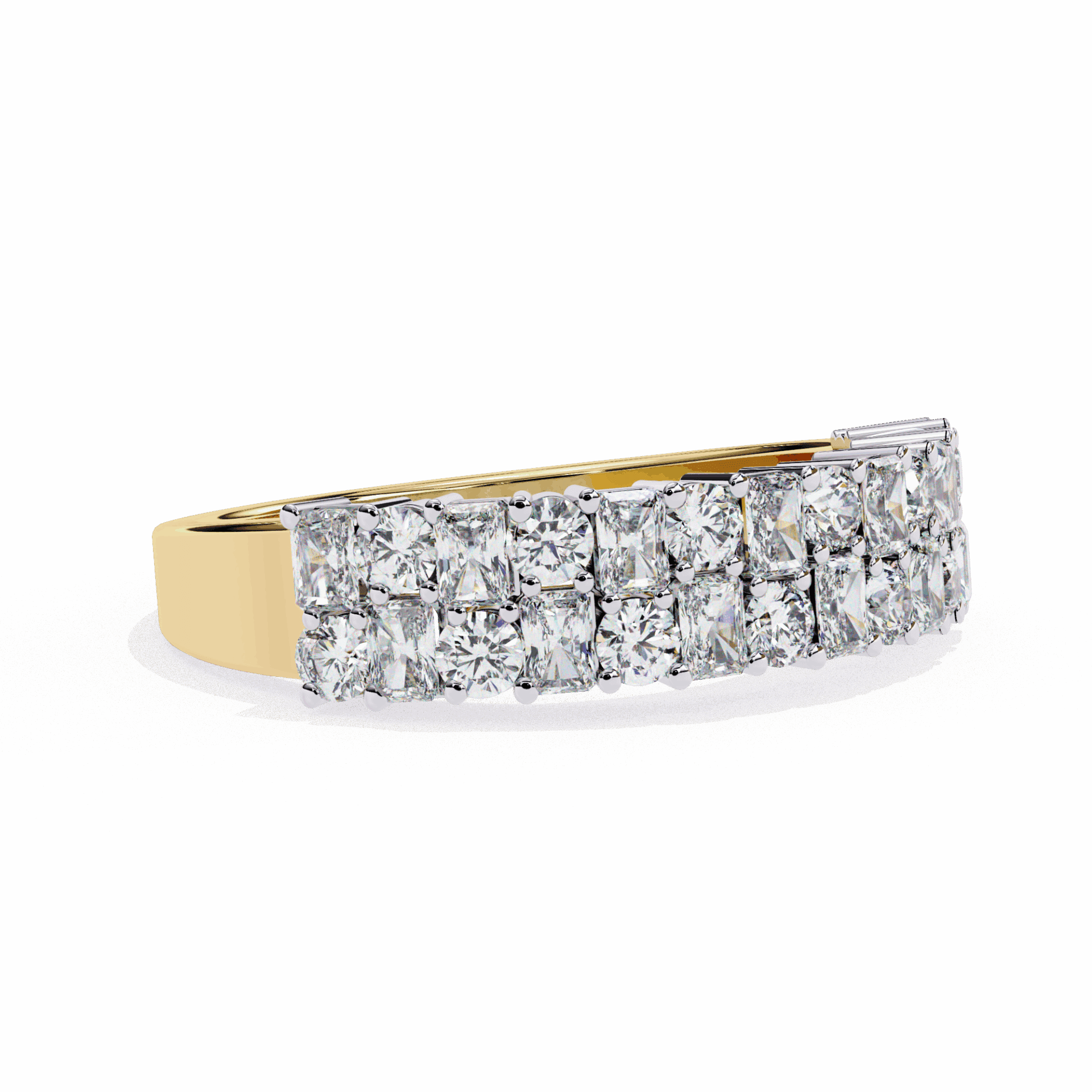 1.25 Carat Radiant and Round Timeless Wedding Band in Moissanite | House of Estara