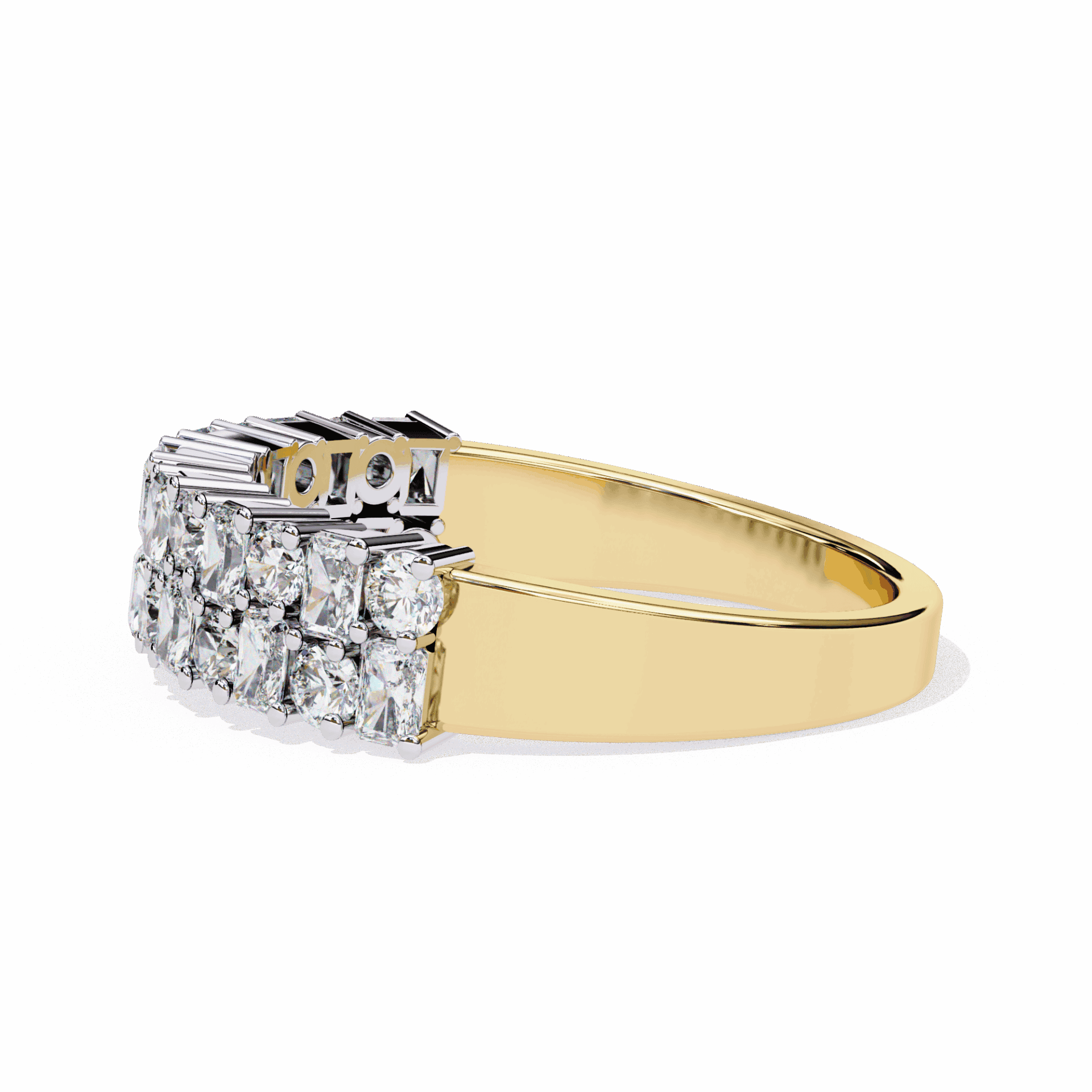1.25 Carat Radiant and Round Timeless Wedding Band in Moissanite | House of Estara