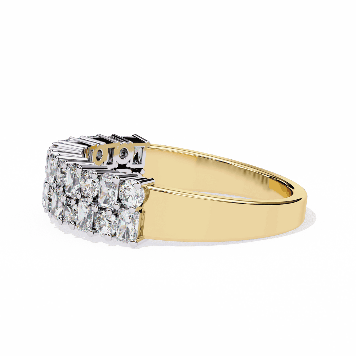 1.25 Carat Radiant and Round Timeless Wedding Band in Moissanite | House of Estara