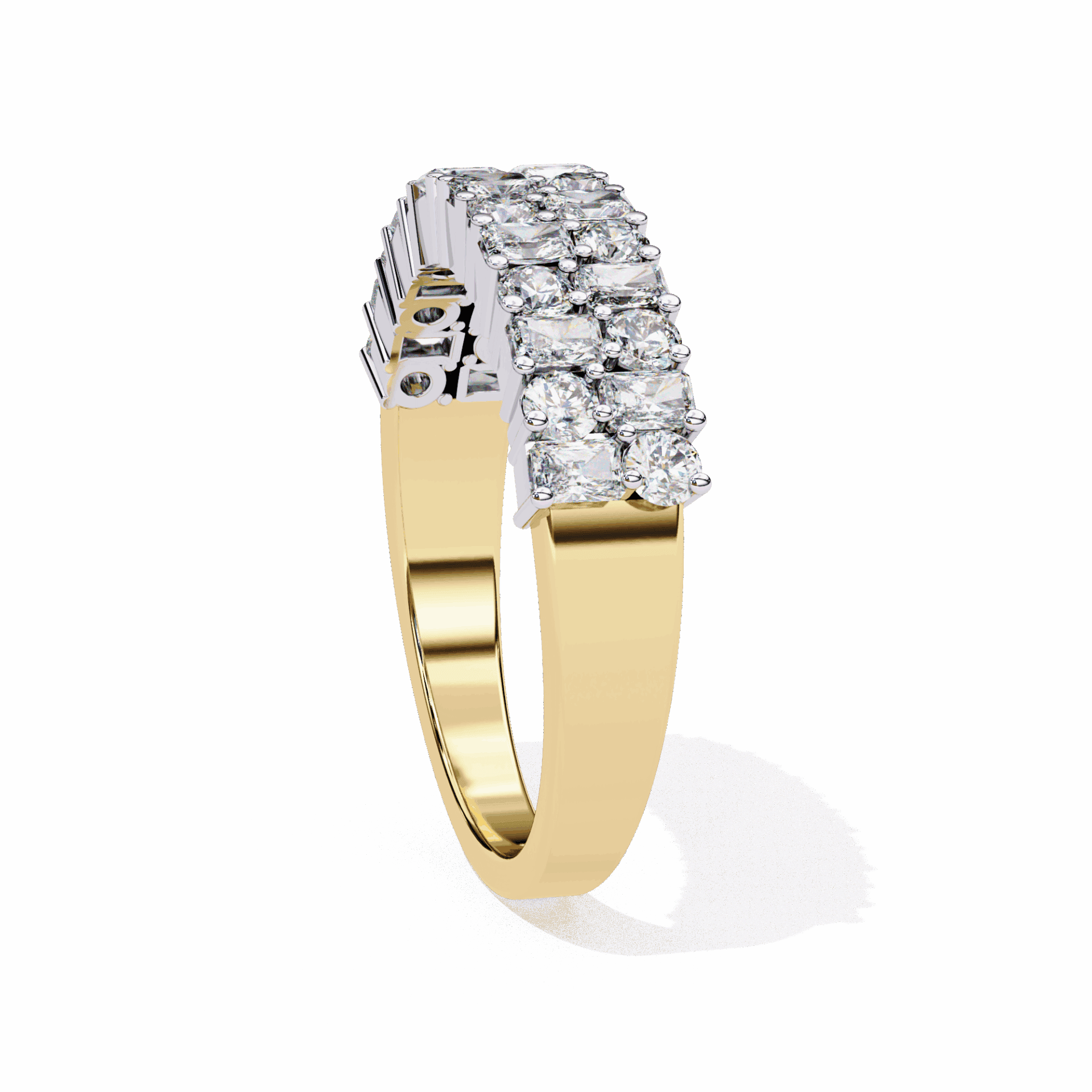 1.25 Carat Radiant and Round Timeless Wedding Band in Moissanite | House of Estara