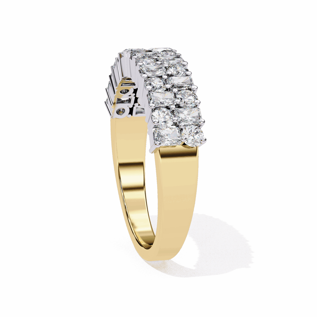 1.25 Carat Radiant and Round Timeless Wedding Band in Moissanite | House of Estara
