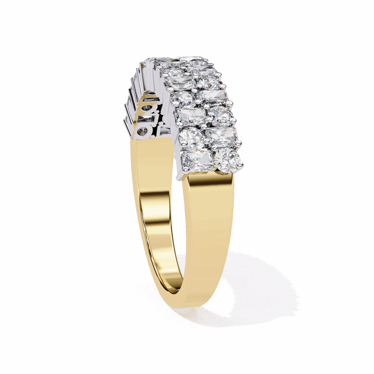 1.25 Carat Radiant and Round Timeless Wedding Band in Moissanite | House of Estara