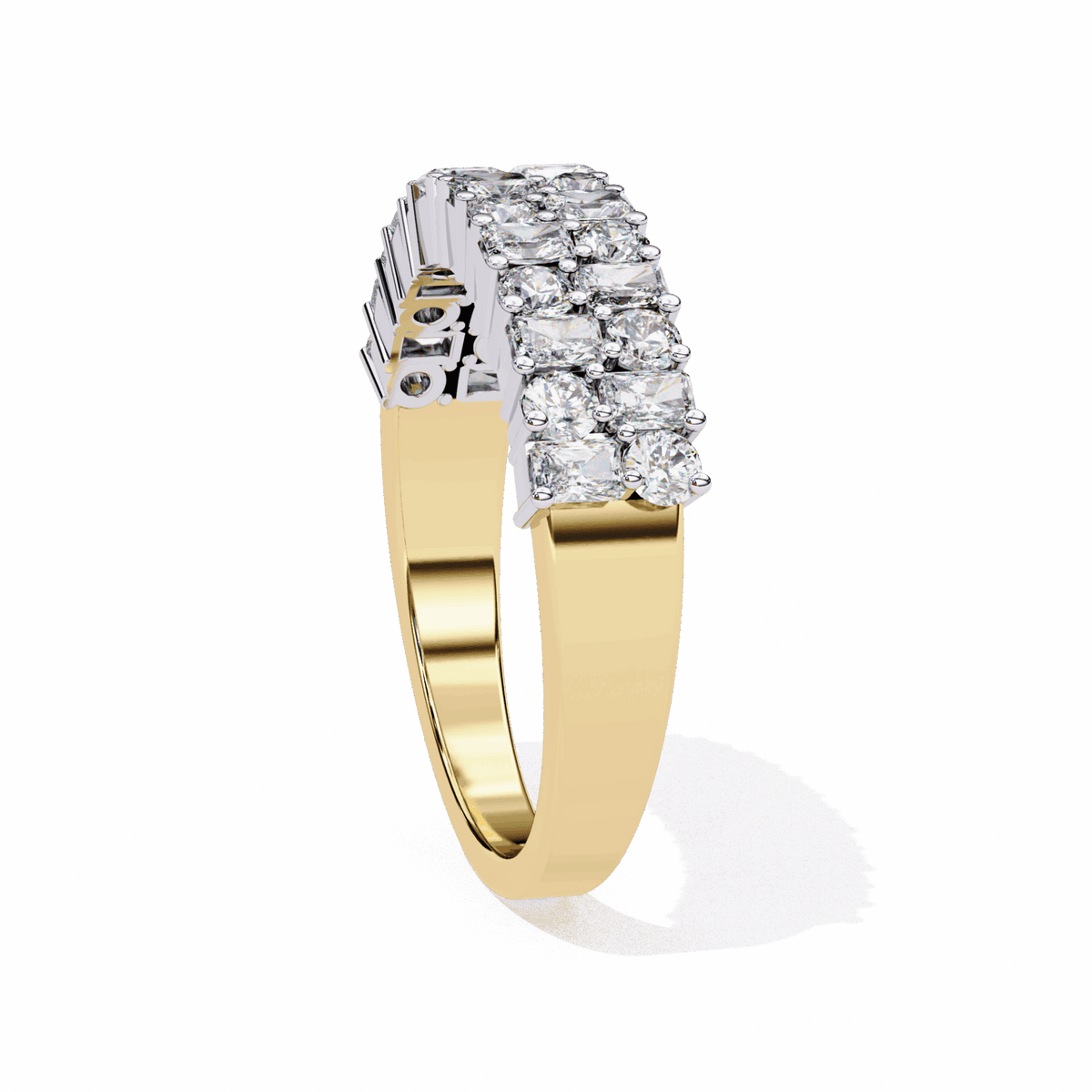 1.25 Carat Radiant and Round Timeless Wedding Band in Moissanite | House of Estara