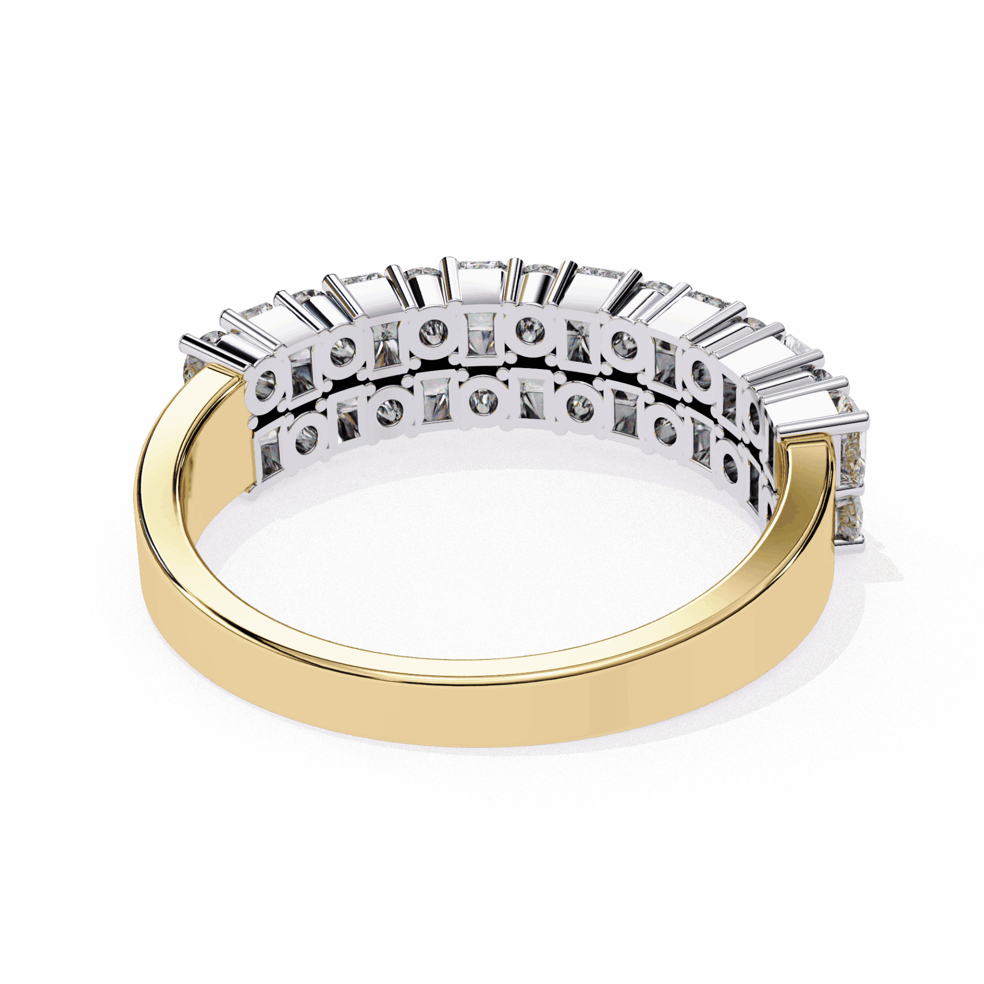 1.25 Carat Radiant and Round Timeless Wedding Band in Moissanite | House of Estara