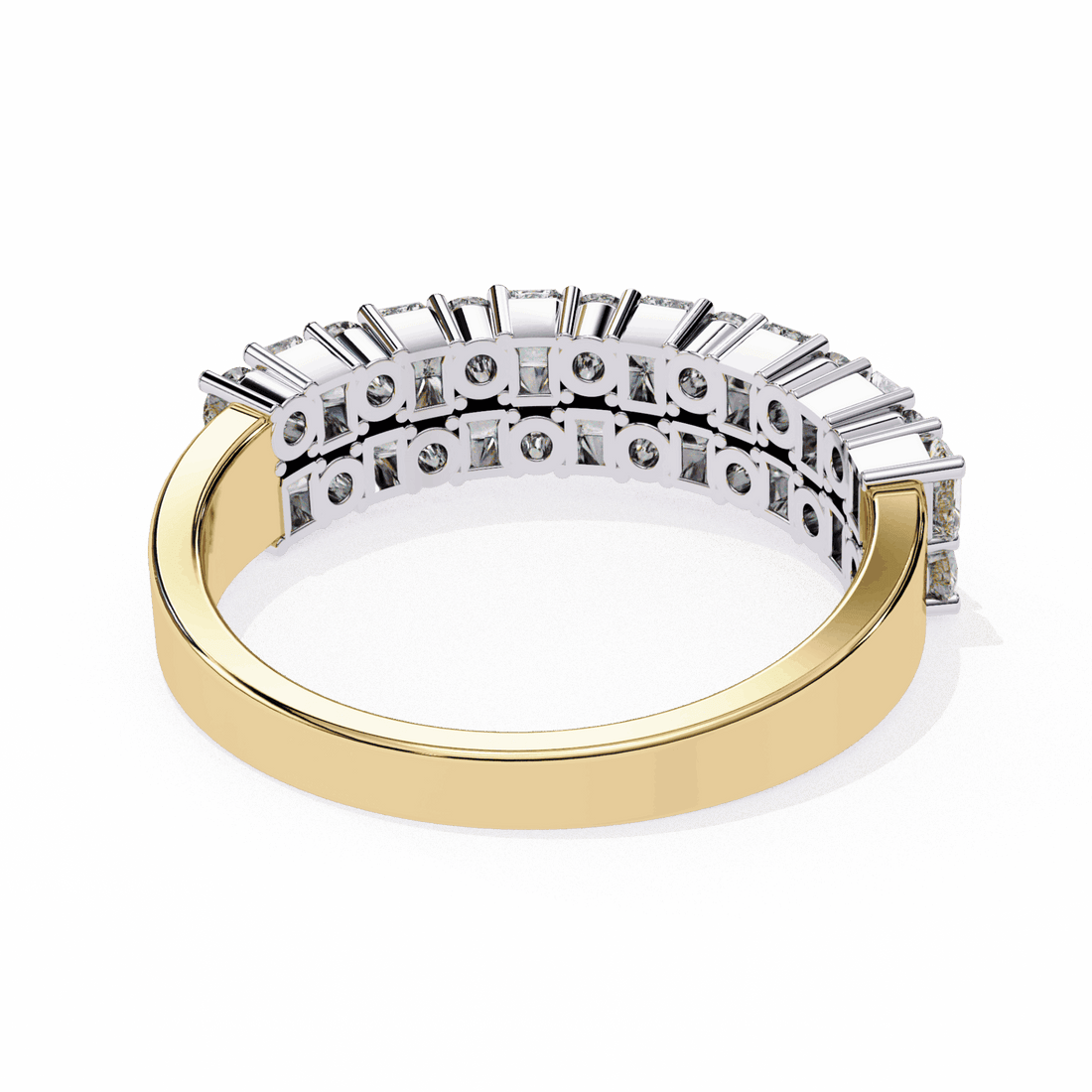 1.25 Carat Radiant and Round Timeless Wedding Band in Moissanite | House of Estara
