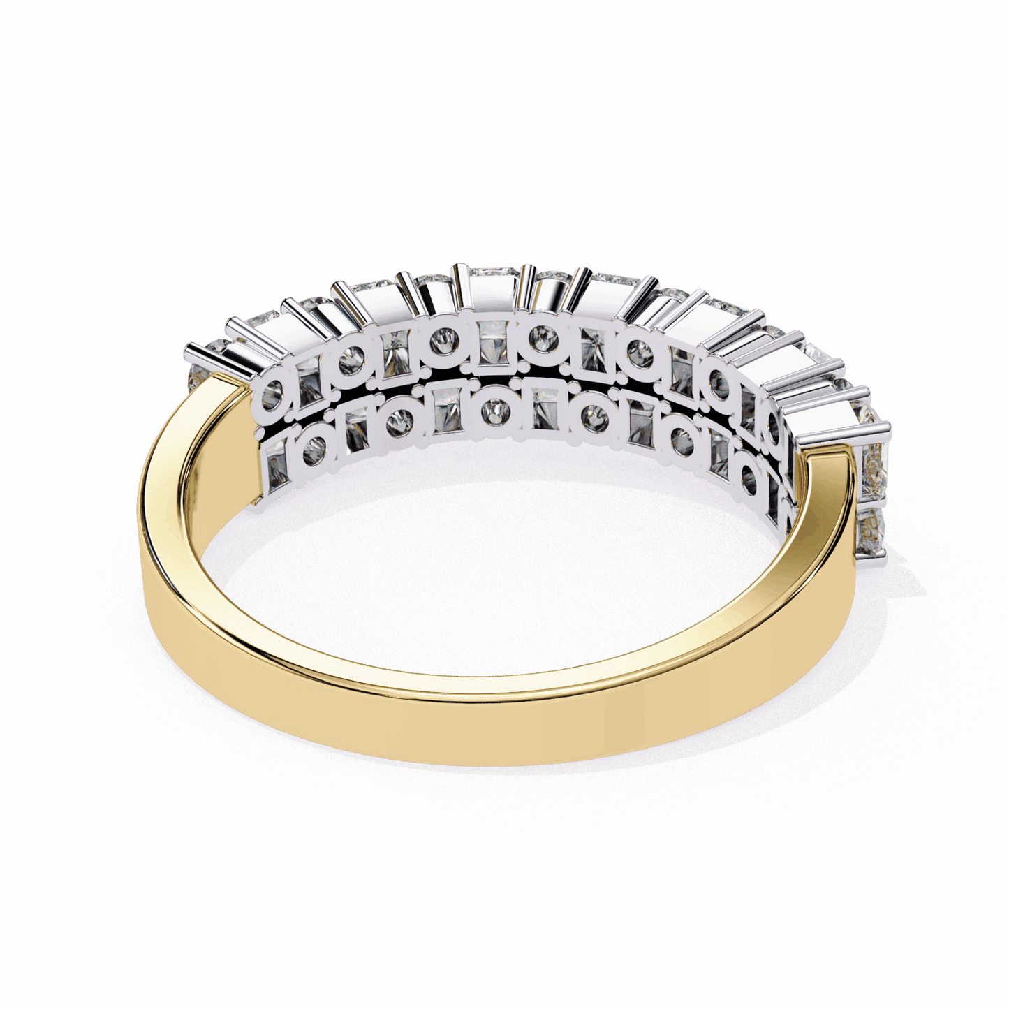 1.25 Carat Radiant and Round Timeless Wedding Band in Moissanite | House of Estara