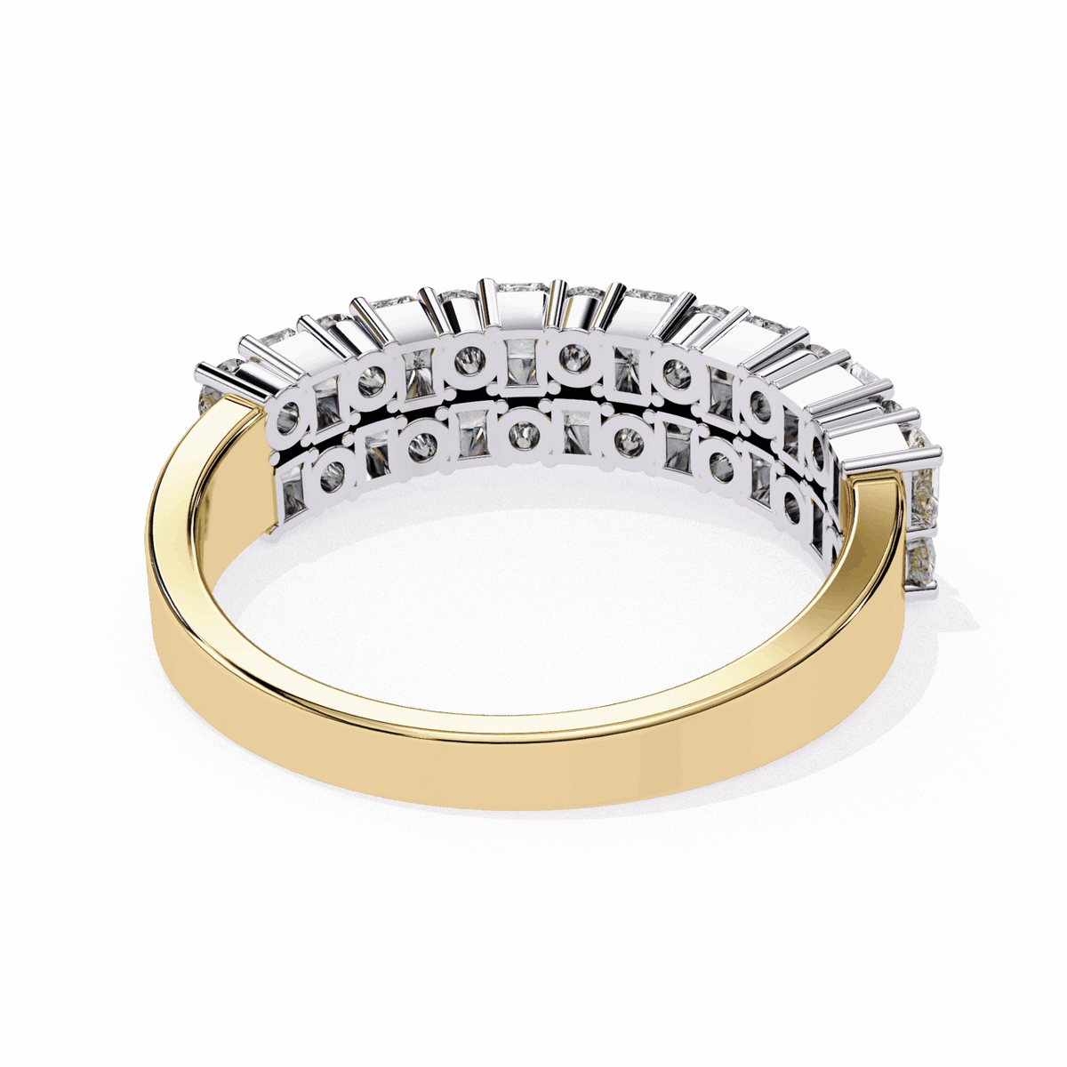 1.25 Carat Radiant and Round Timeless Wedding Band in Moissanite | House of Estara