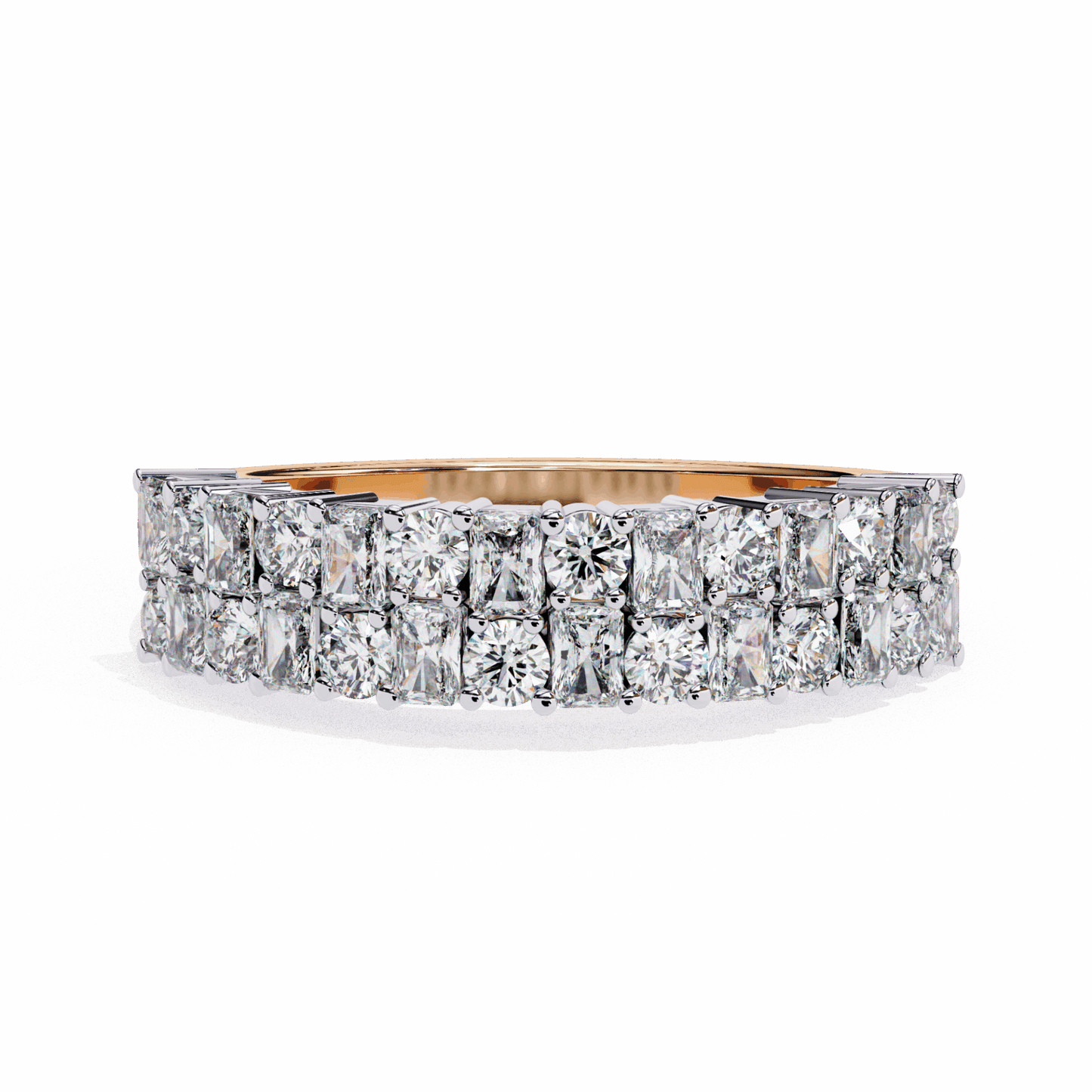 1.25 Carat Radiant and Round Timeless Wedding Band in Moissanite | House of Estara