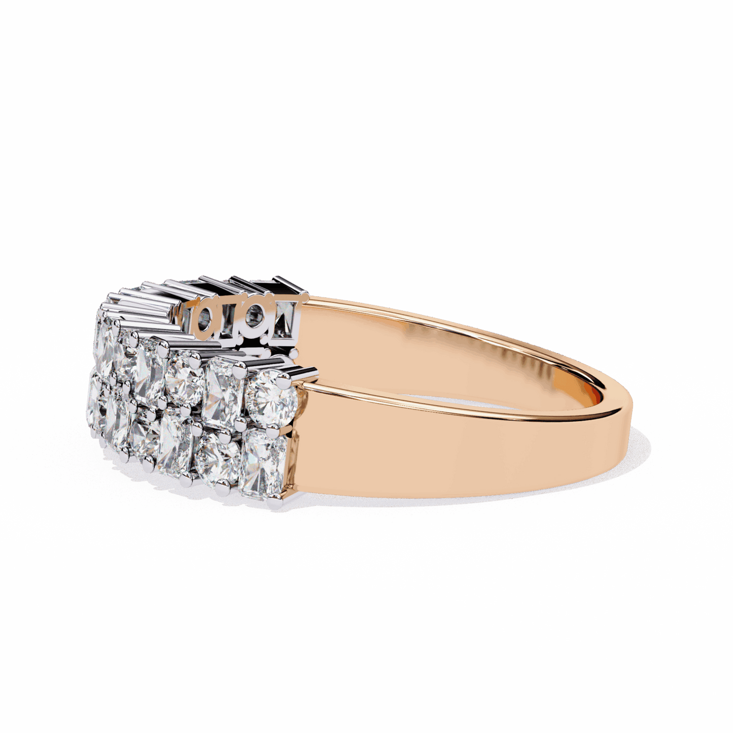 1.25 Carat Radiant and Round Timeless Wedding Band in Moissanite | House of Estara