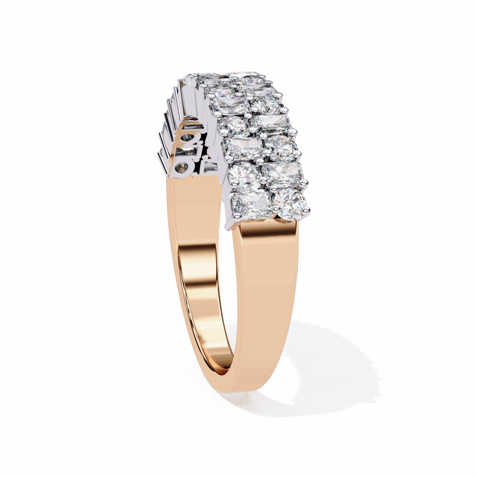 1.25 Carat Radiant and Round Timeless Wedding Band in Moissanite | House of Estara