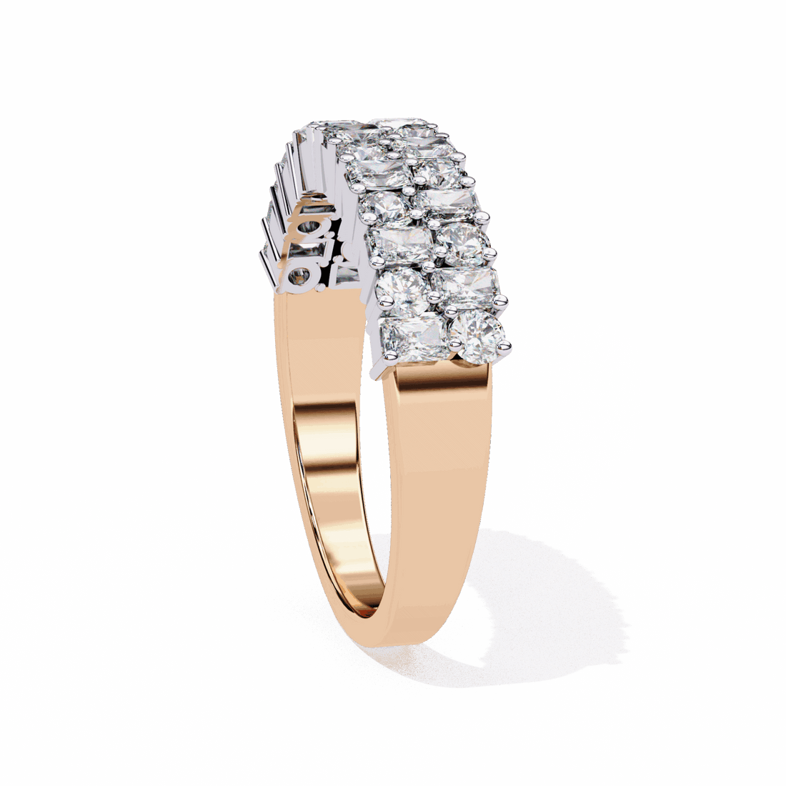 1.25 Carat Radiant and Round Timeless Wedding Band in Moissanite | House of Estara