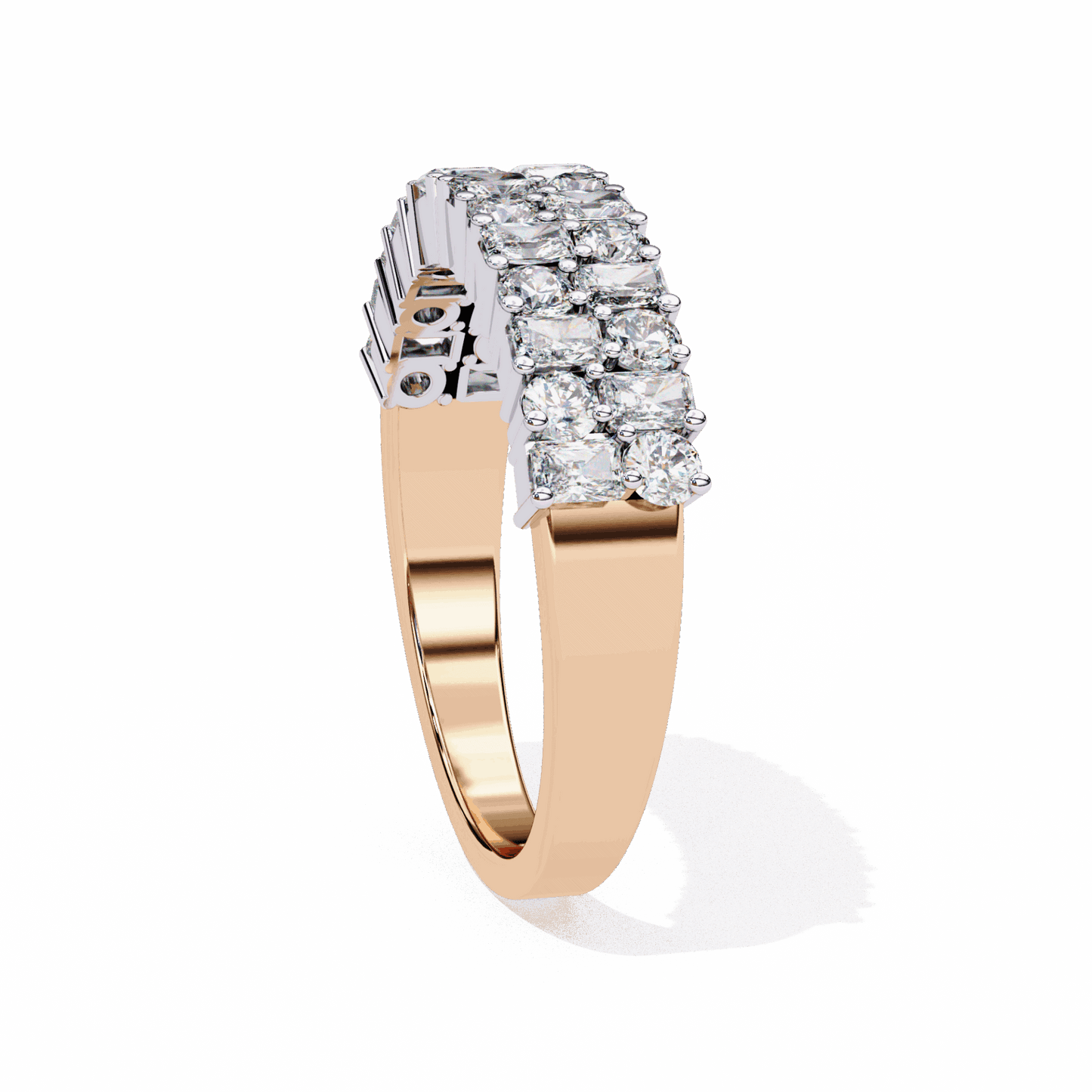 1.25 Carat Radiant and Round Timeless Wedding Band in Moissanite | House of Estara