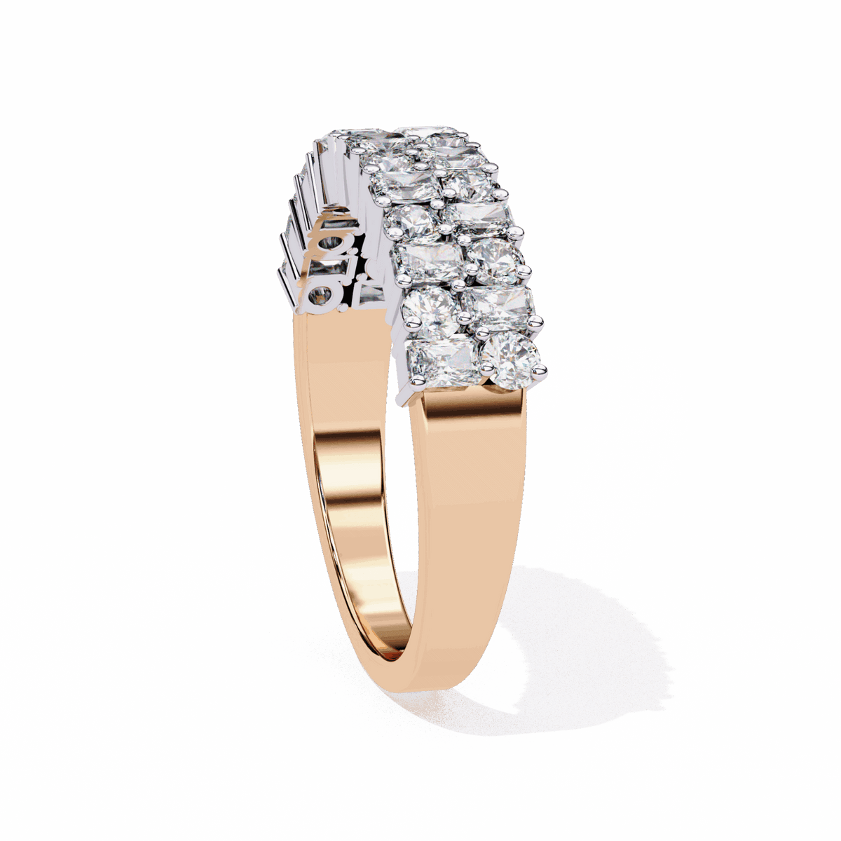 1.25 Carat Radiant and Round Timeless Wedding Band in Moissanite | House of Estara
