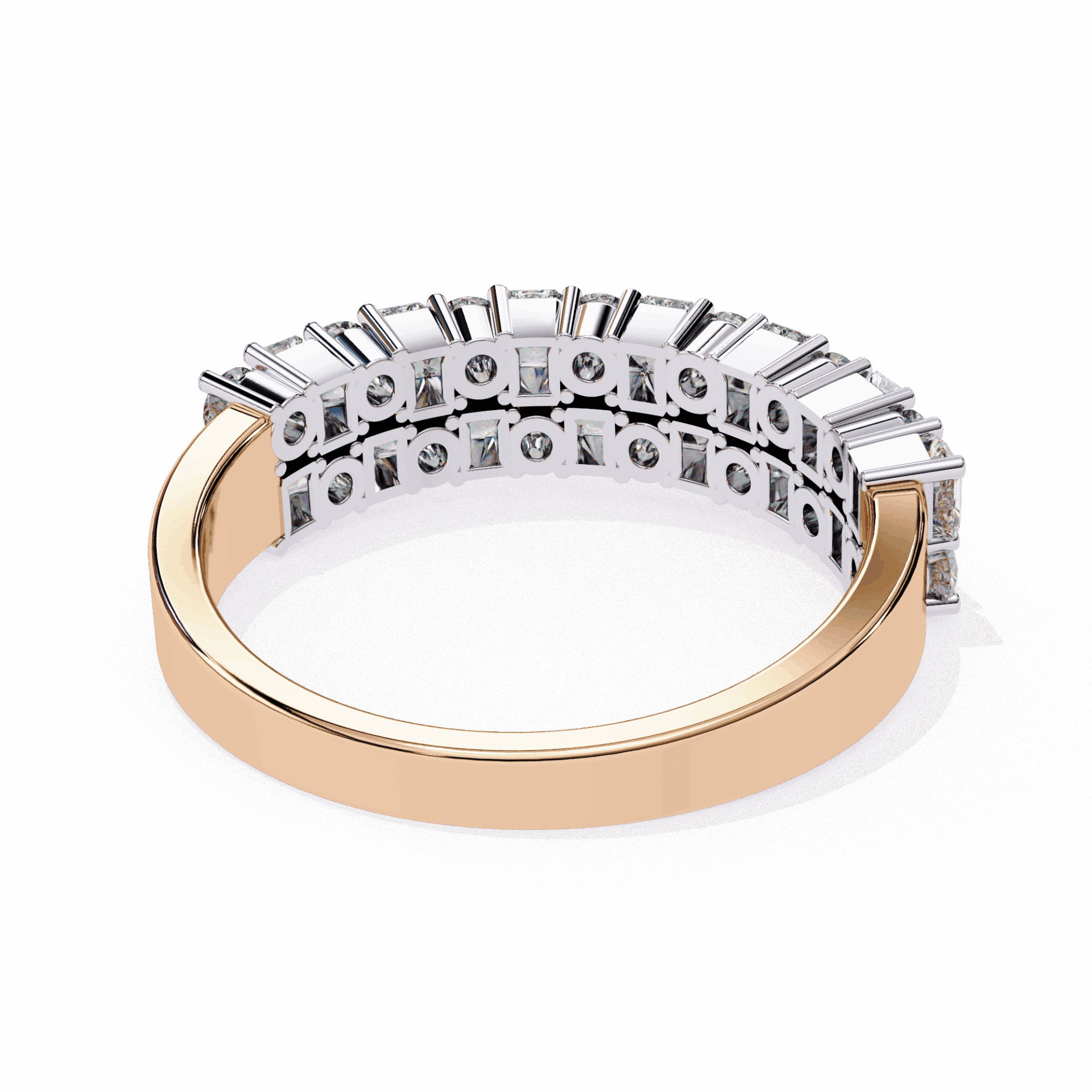 1.25 Carat Radiant and Round Timeless Wedding Band in Moissanite | House of Estara