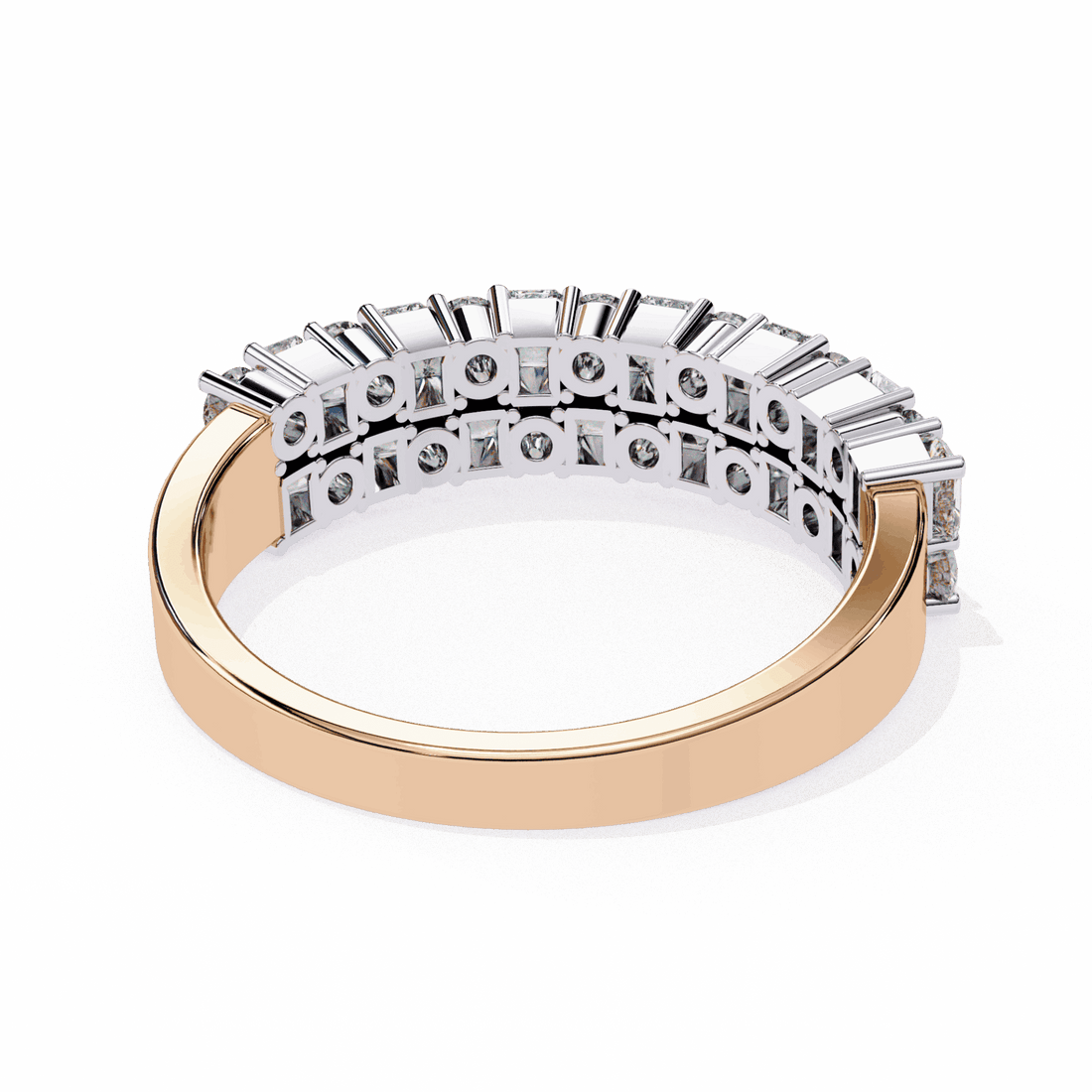 1.25 Carat Radiant and Round Timeless Wedding Band in Moissanite | House of Estara