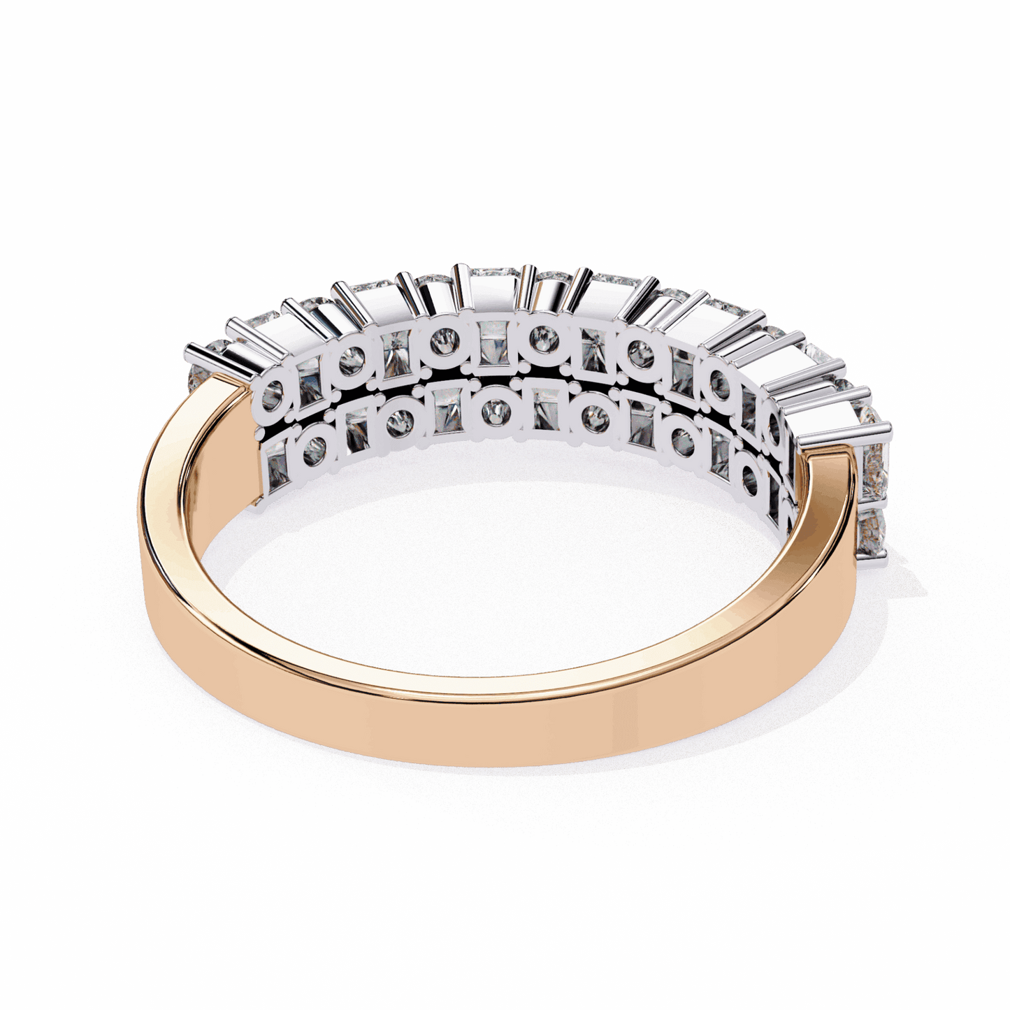 1.25 Carat Radiant and Round Timeless Wedding Band in Moissanite | House of Estara