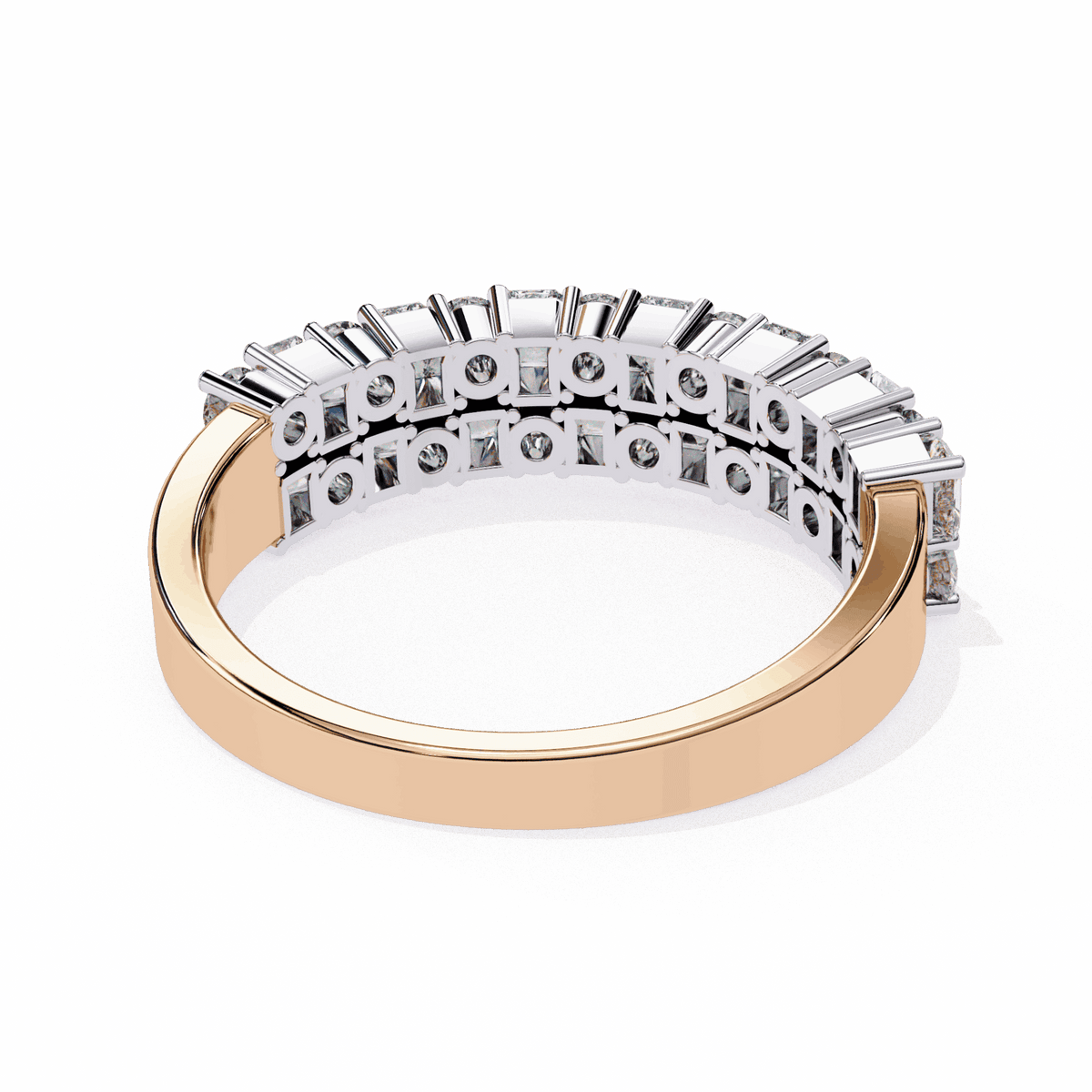 1.25 Carat Radiant and Round Timeless Wedding Band in Moissanite | House of Estara
