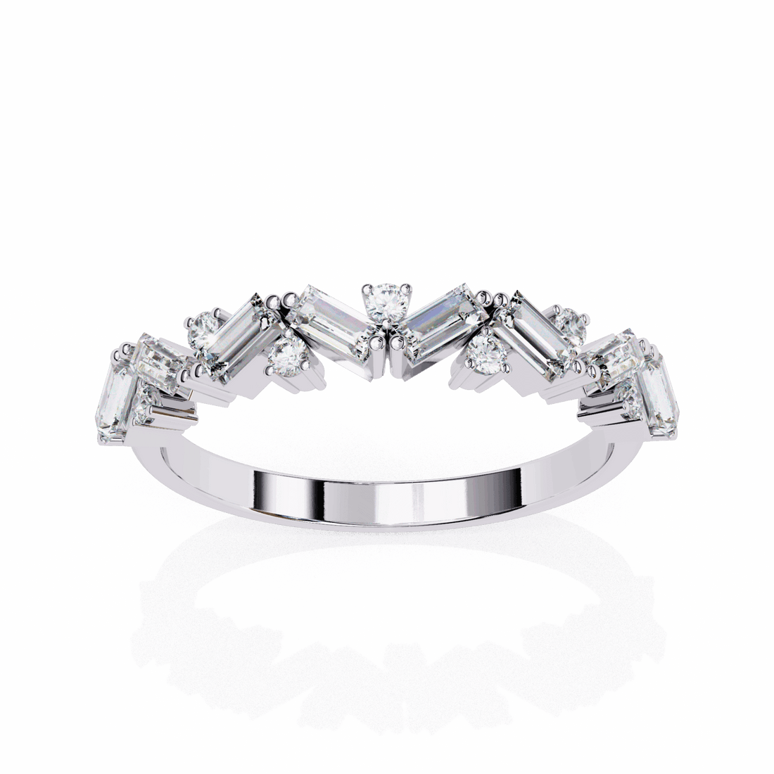 0.5 Carat Baguette and Round Twilight Engagement Ring in Moissanite | House of Estara