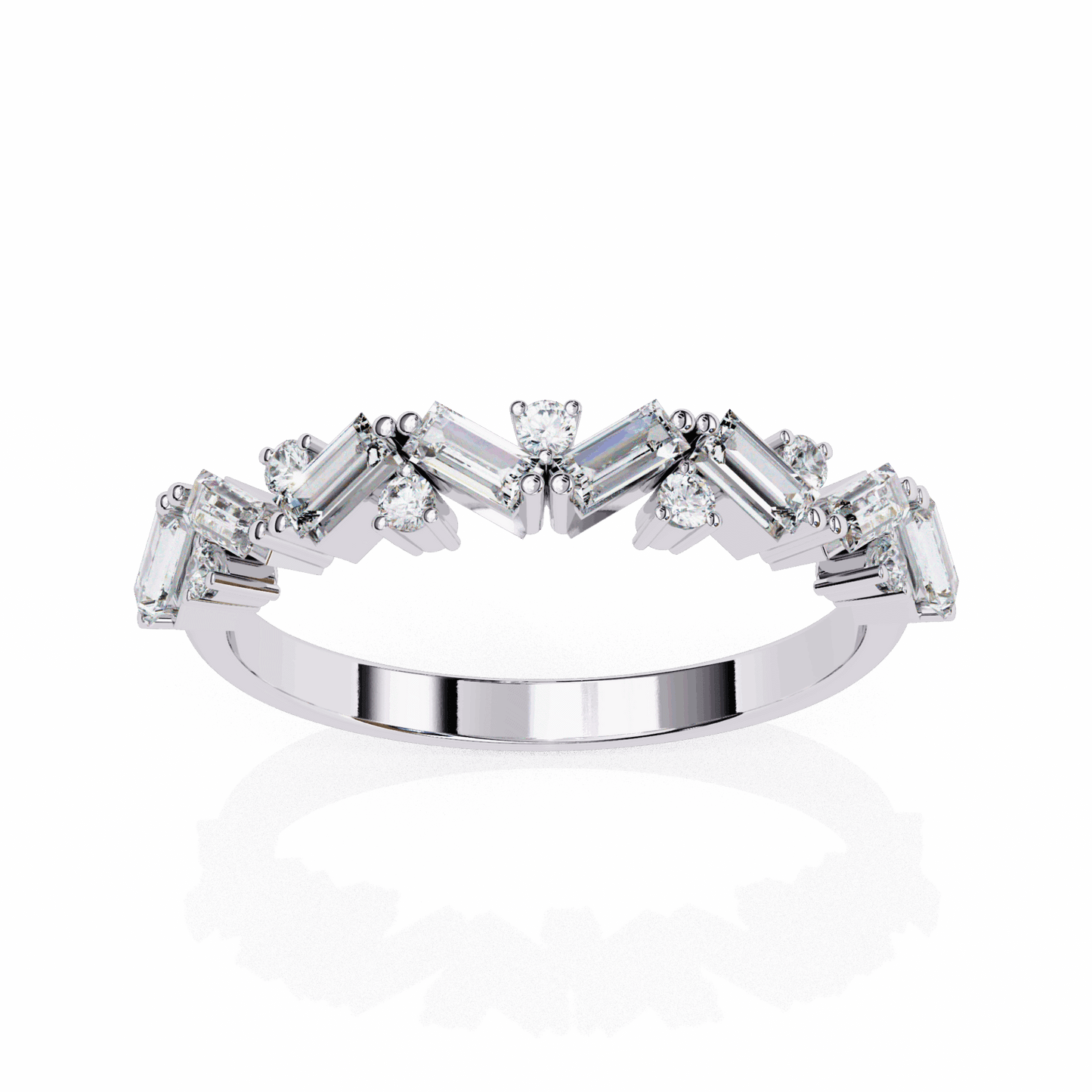 0.5 Carat Baguette and Round Twilight Engagement Ring in Moissanite | House of Estara