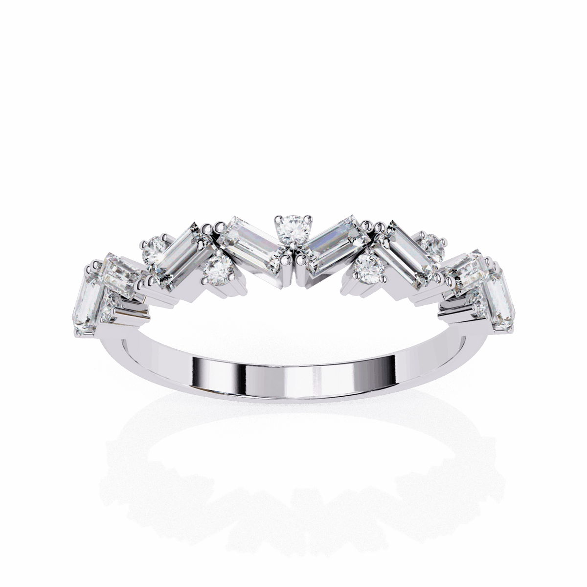 0.5 Carat Baguette and Round Twilight Engagement Ring in Moissanite | House of Estara