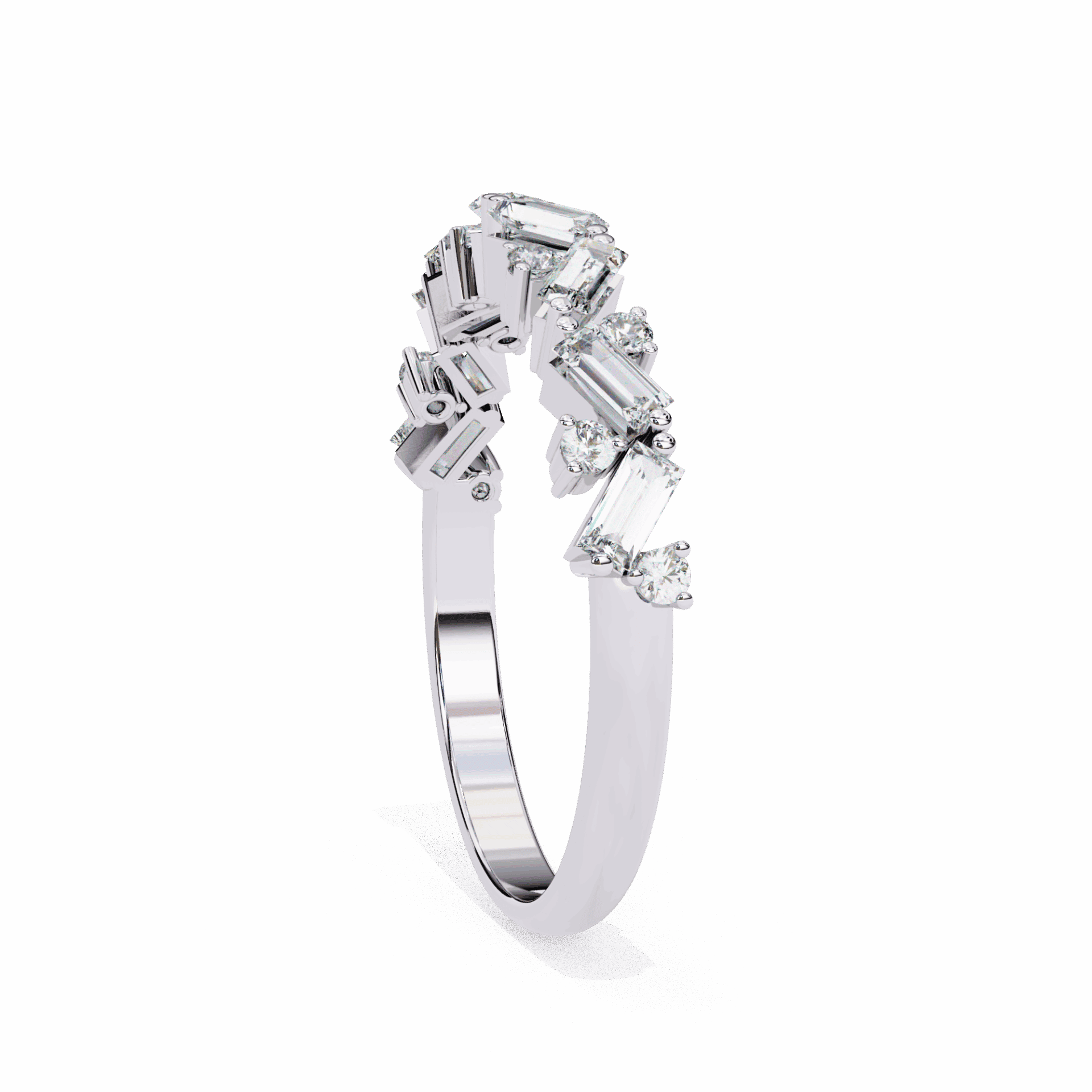 0.5 Carat Baguette and Round Twilight Engagement Ring in Moissanite | House of Estara