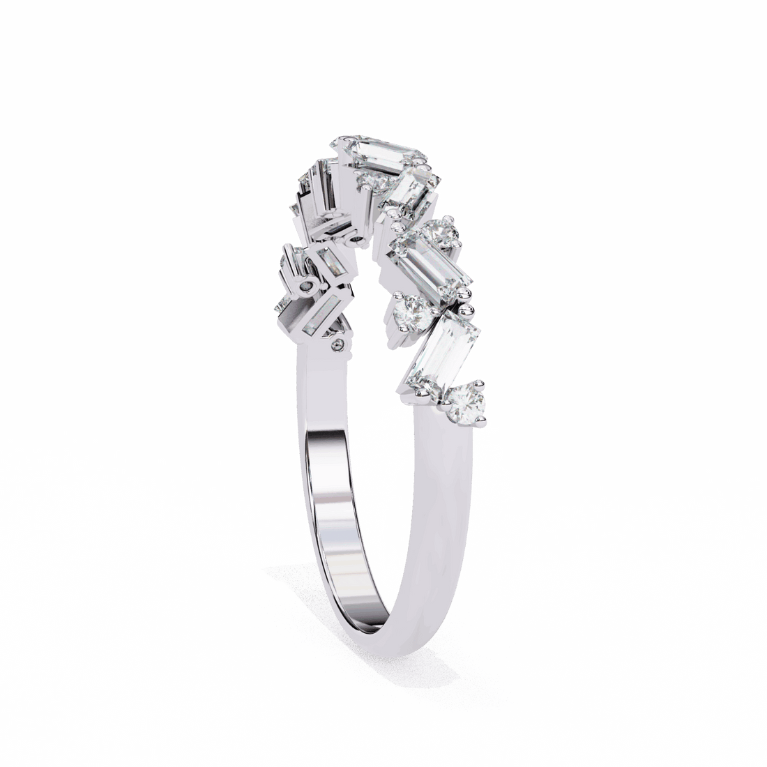 0.5 Carat Baguette and Round Twilight Engagement Ring in Moissanite | House of Estara