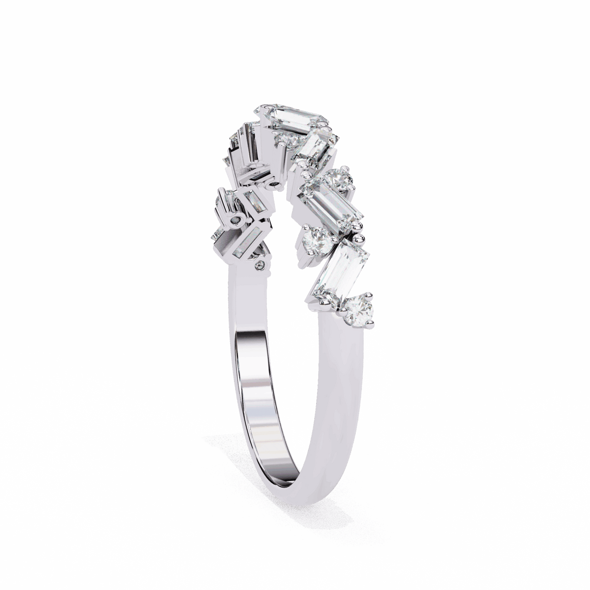 0.5 Carat Baguette and Round Twilight Engagement Ring in Moissanite | House of Estara