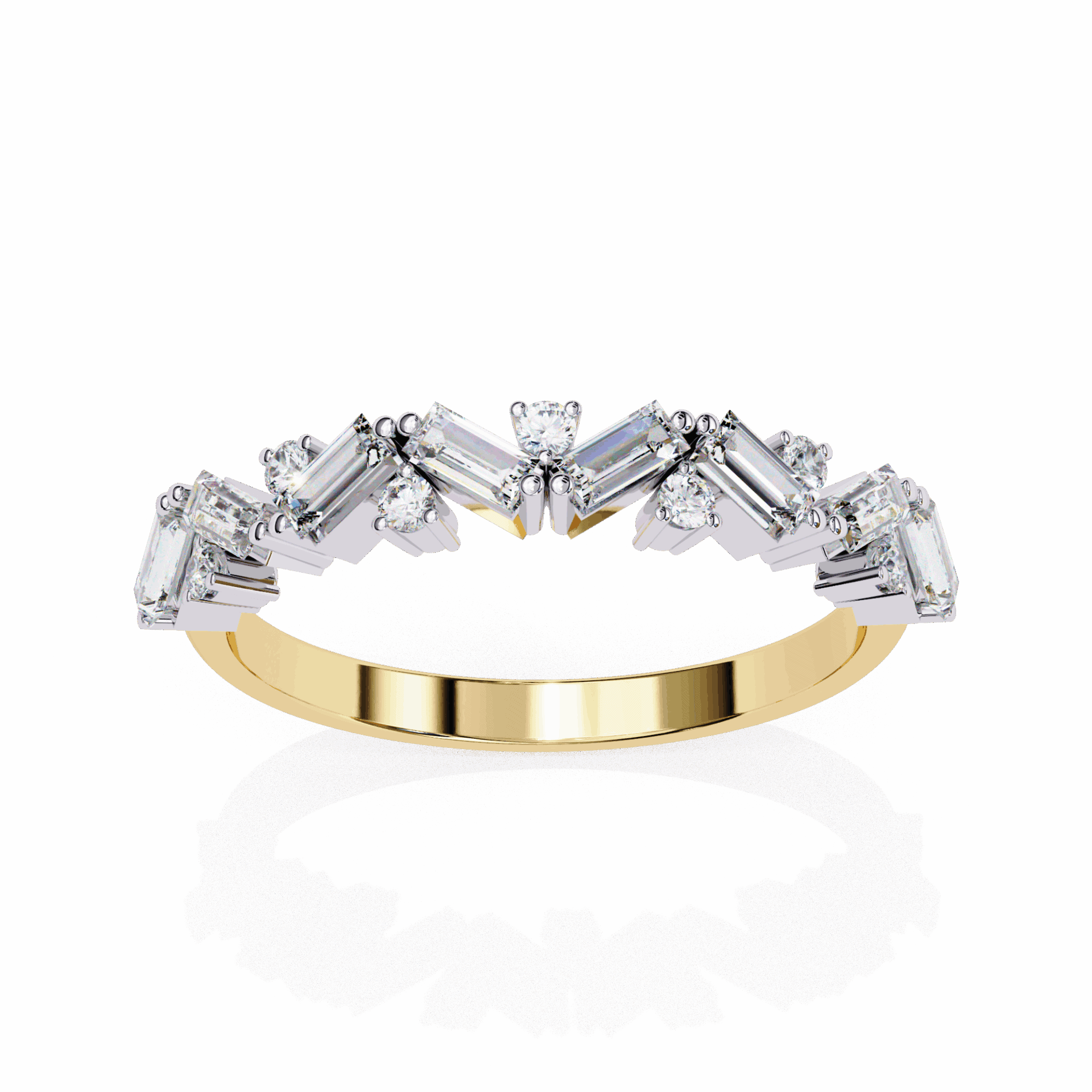 0.5 Carat Baguette and Round Twilight Engagement Ring in Moissanite | House of Estara