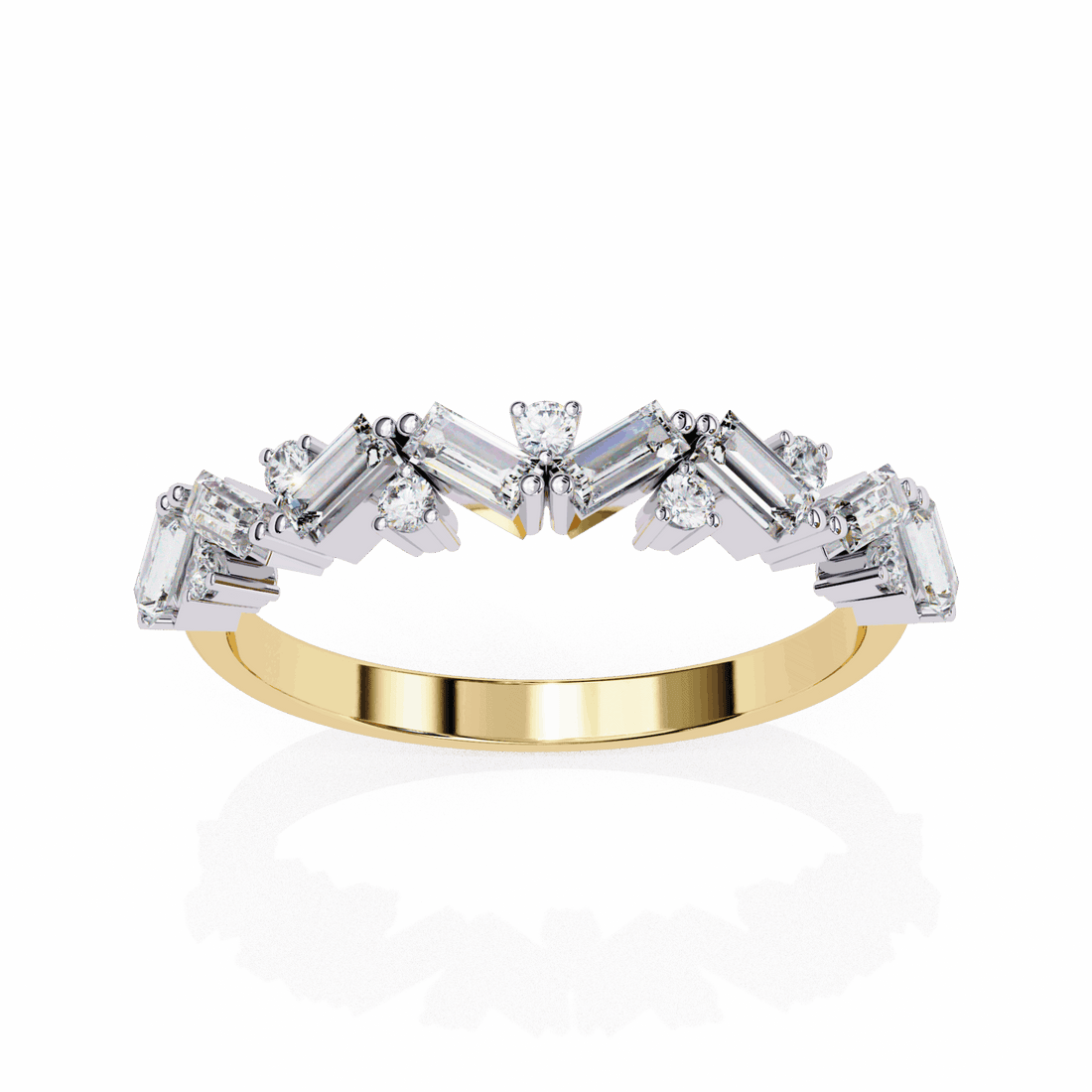 0.5 Carat Baguette and Round Twilight Engagement Ring in Moissanite | House of Estara