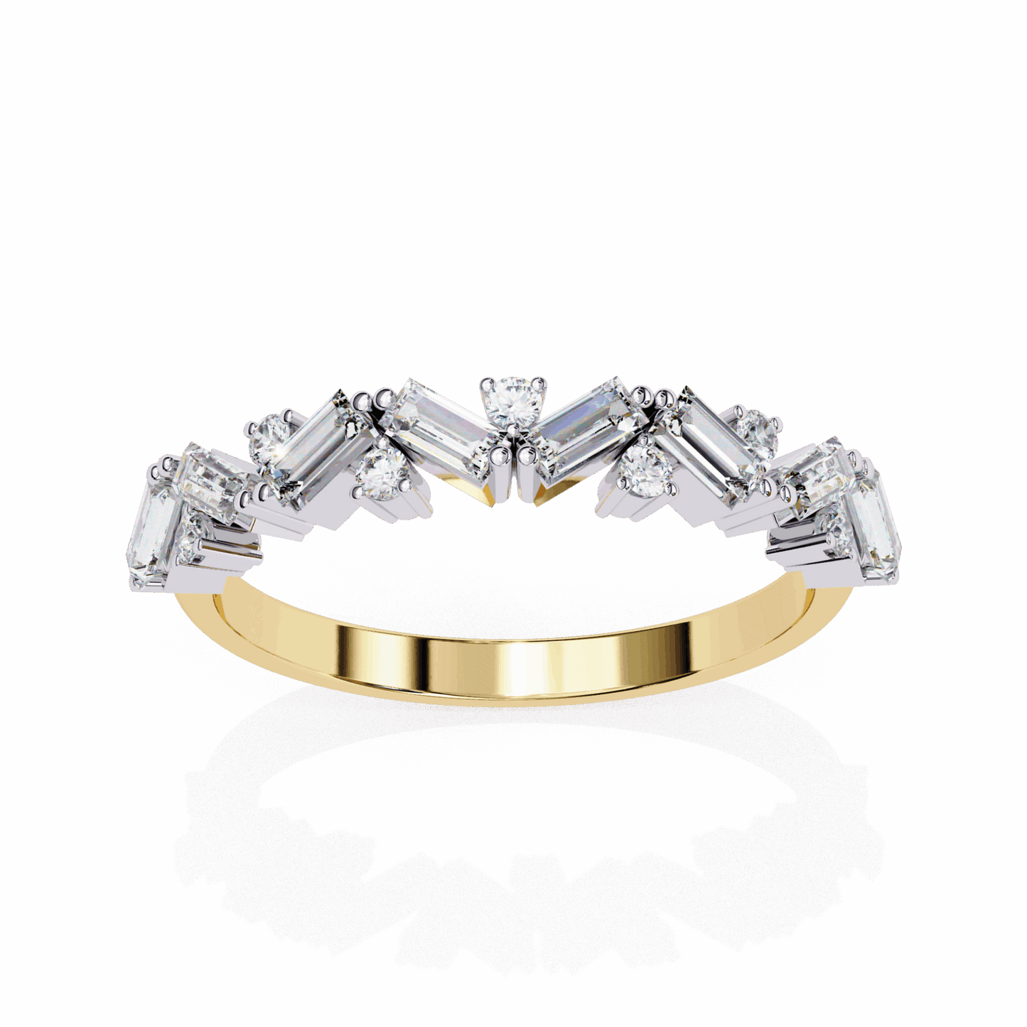 0.5 Carat Baguette and Round Twilight Engagement Ring in Moissanite | House of Estara