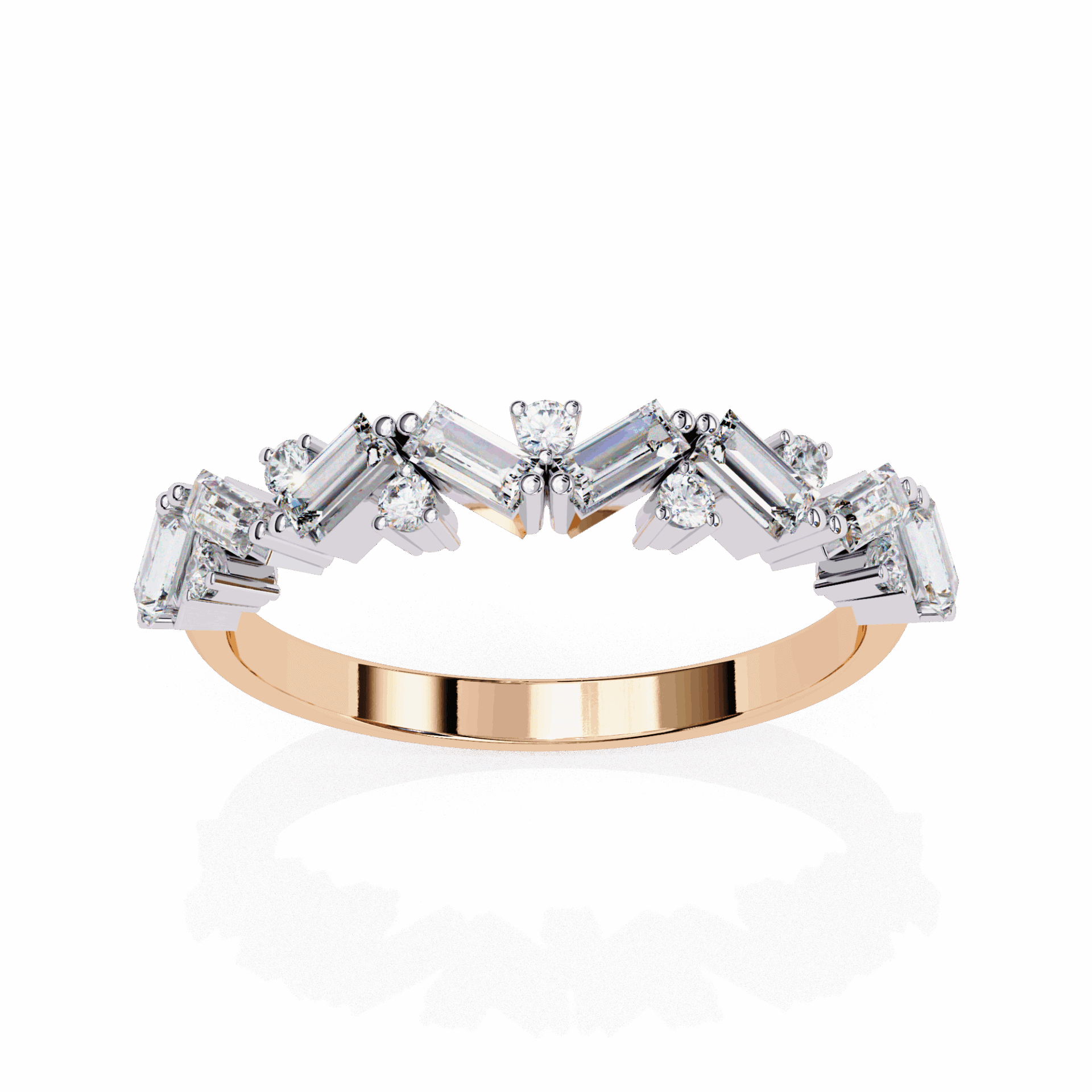 0.5 Carat Baguette and Round Twilight Engagement Ring in Moissanite | House of Estara