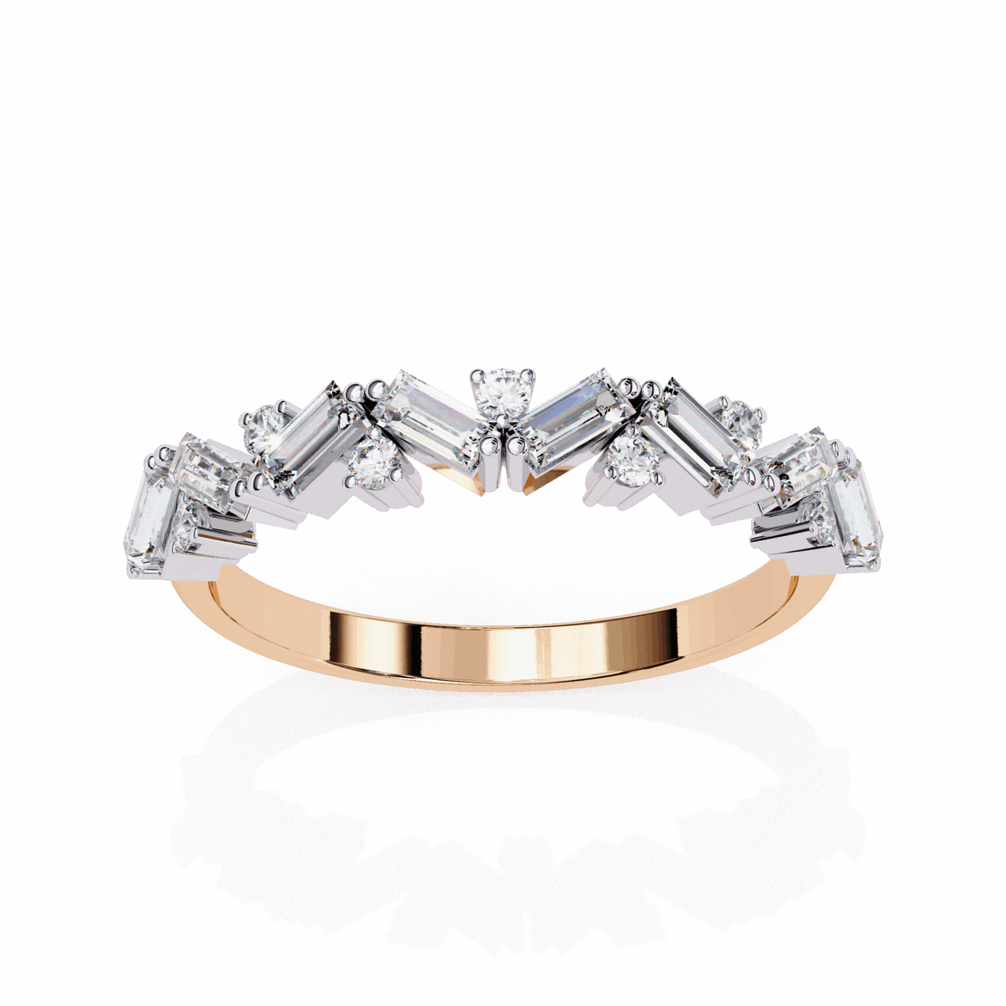 0.5 Carat Baguette and Round Twilight Engagement Ring in Moissanite | House of Estara