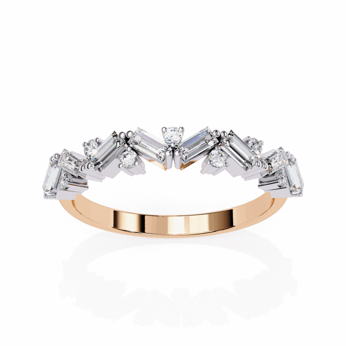 0.5 Carat Baguette and Round Twilight Engagement Ring in Moissanite | House of Estara