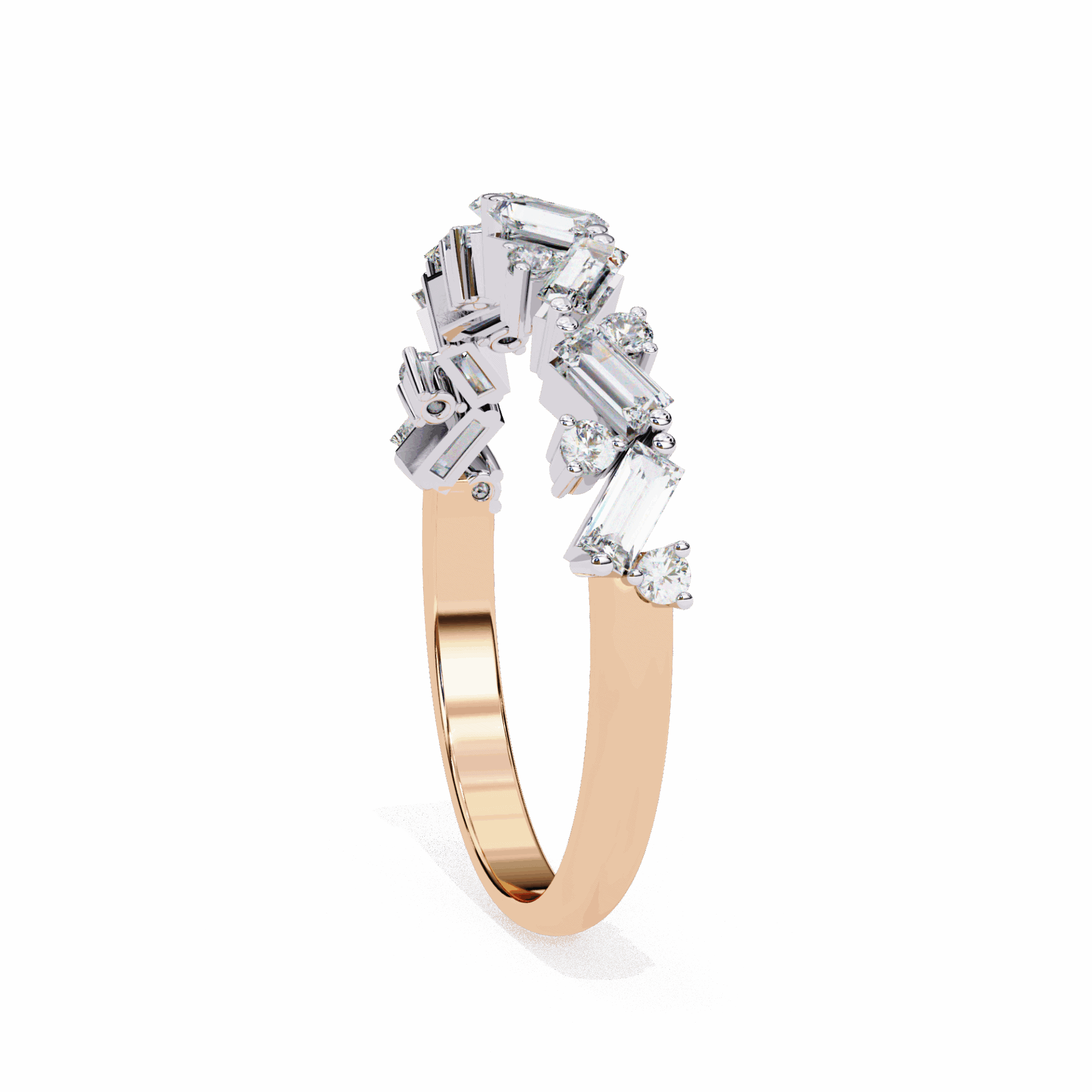 0.5 Carat Baguette and Round Twilight Engagement Ring in Moissanite | House of Estara