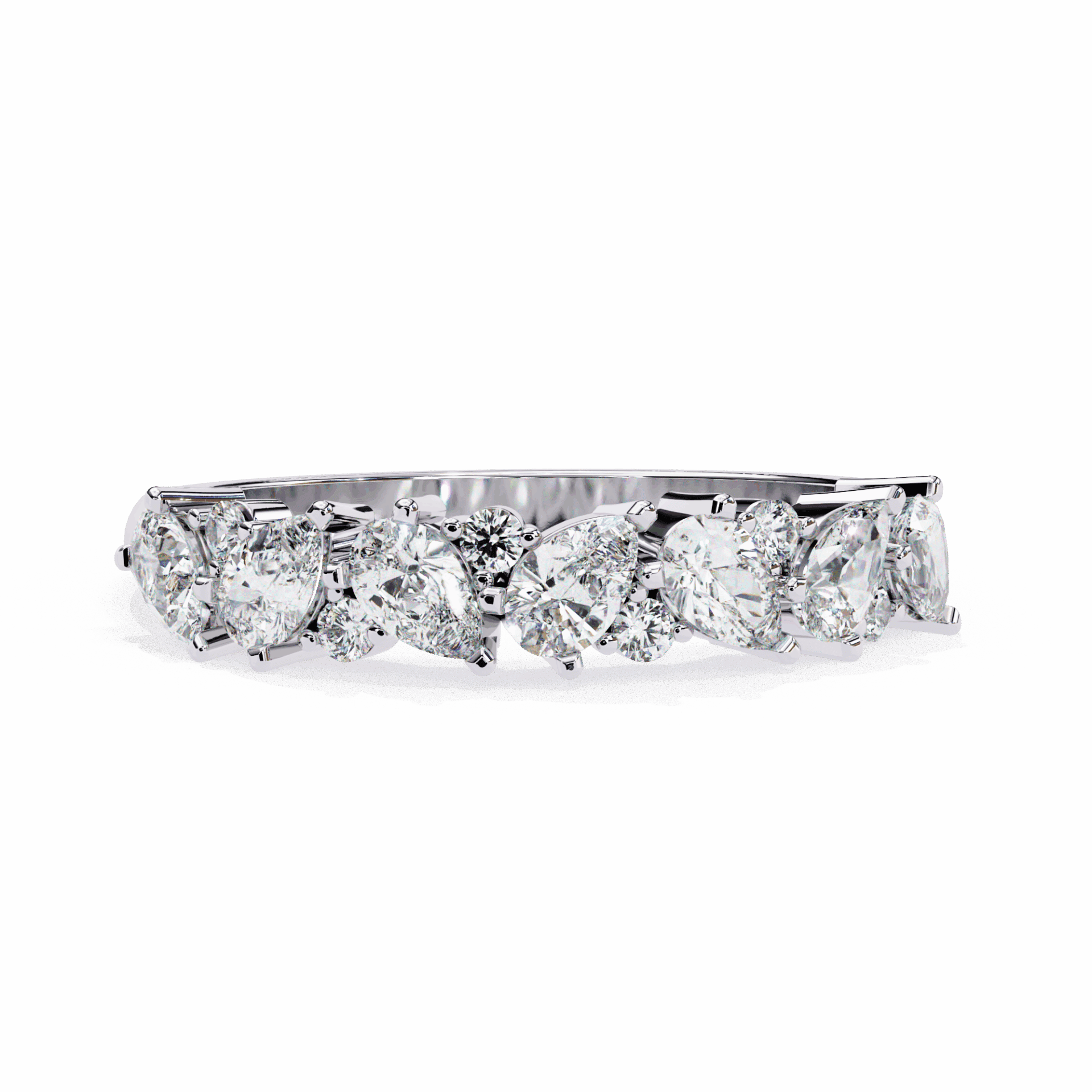 0.75 Carat Pear and Round Royale Band in Moissanite | House of Estara