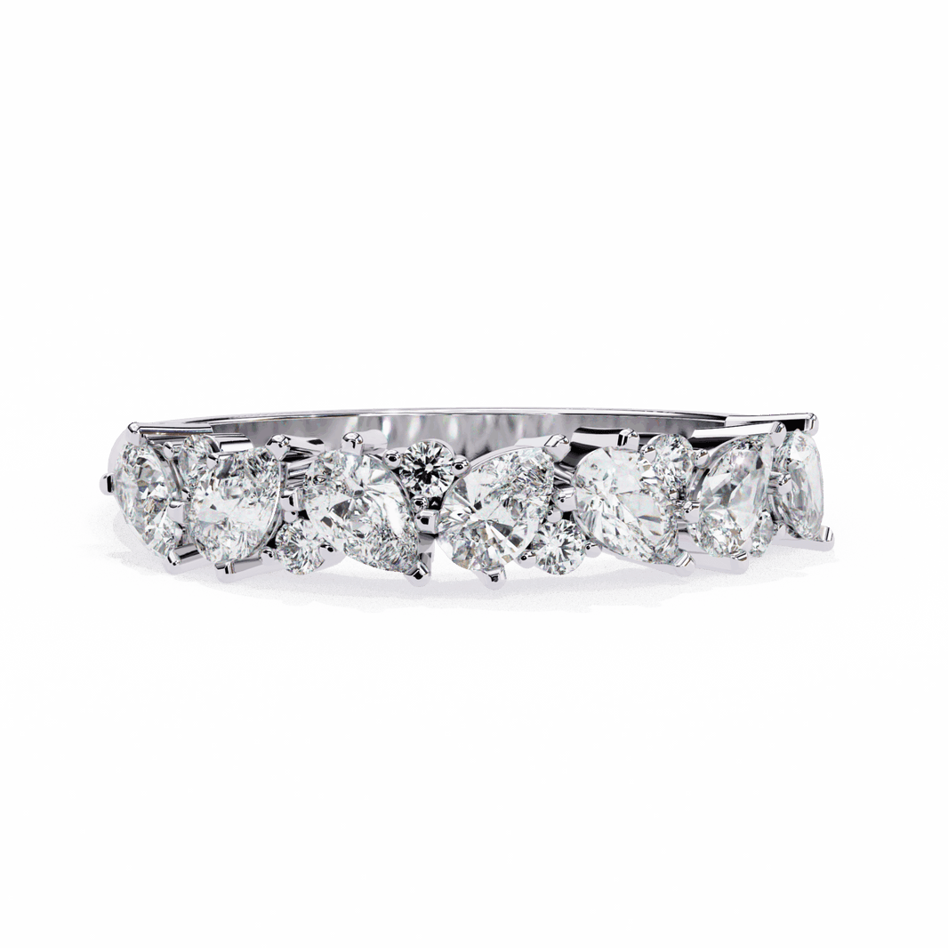 0.75 Carat Pear and Round Royale Band in Moissanite | House of Estara