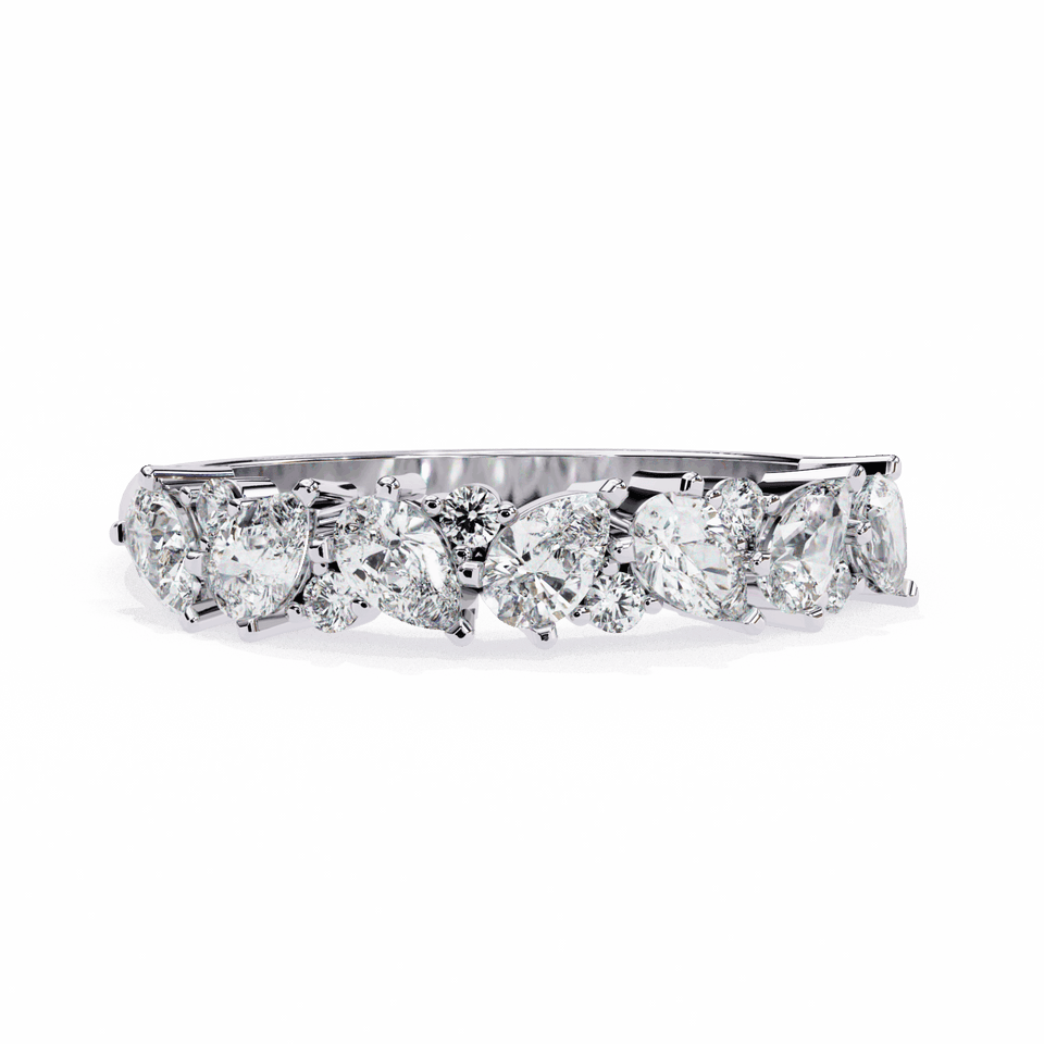 4.3 mm Pear Cut Alternating Half Eternity Band