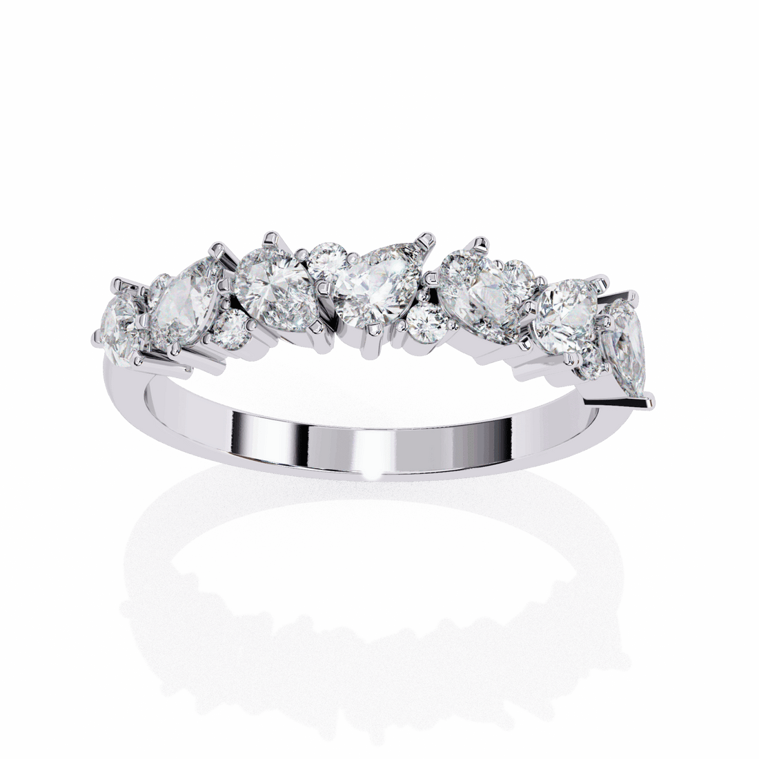 0.75 Carat Pear and Round Royale Band in Moissanite | House of Estara