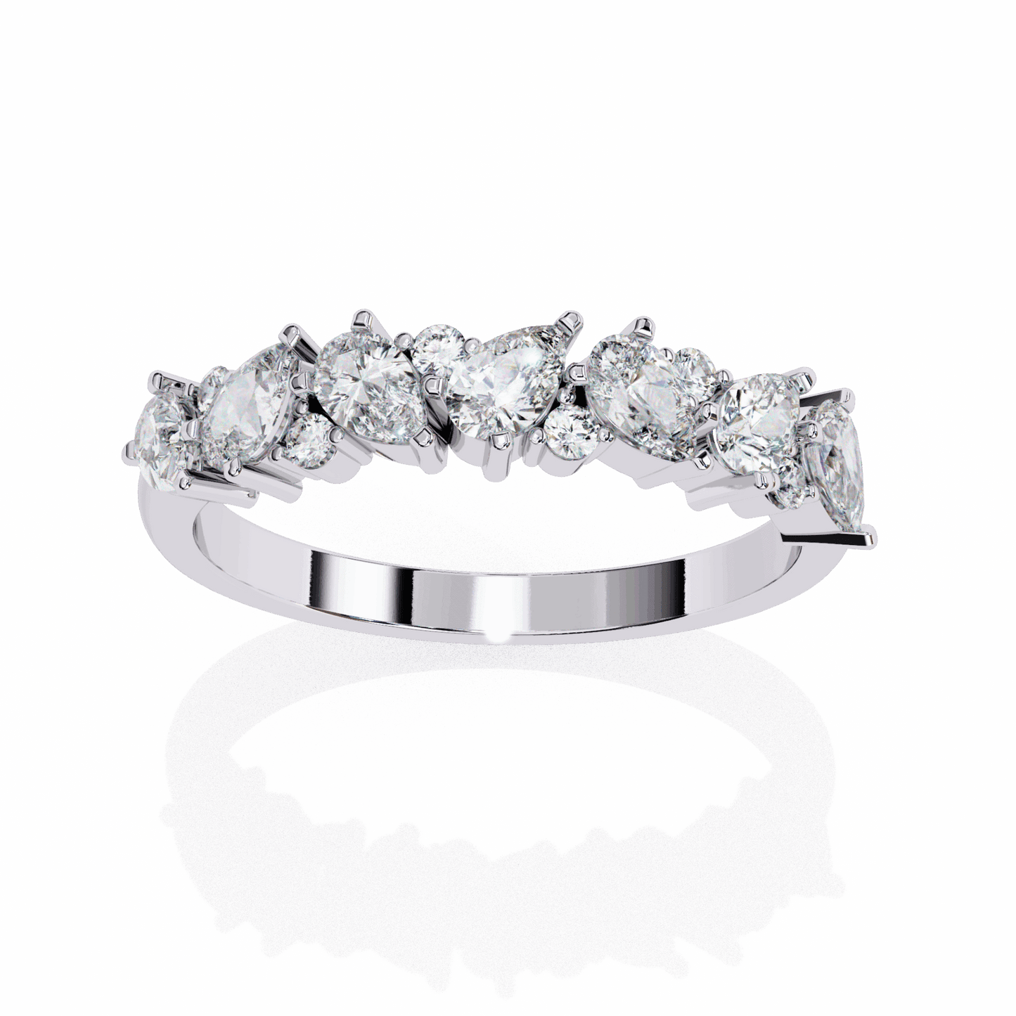 0.75 Carat Pear and Round Royale Band in Moissanite | House of Estara