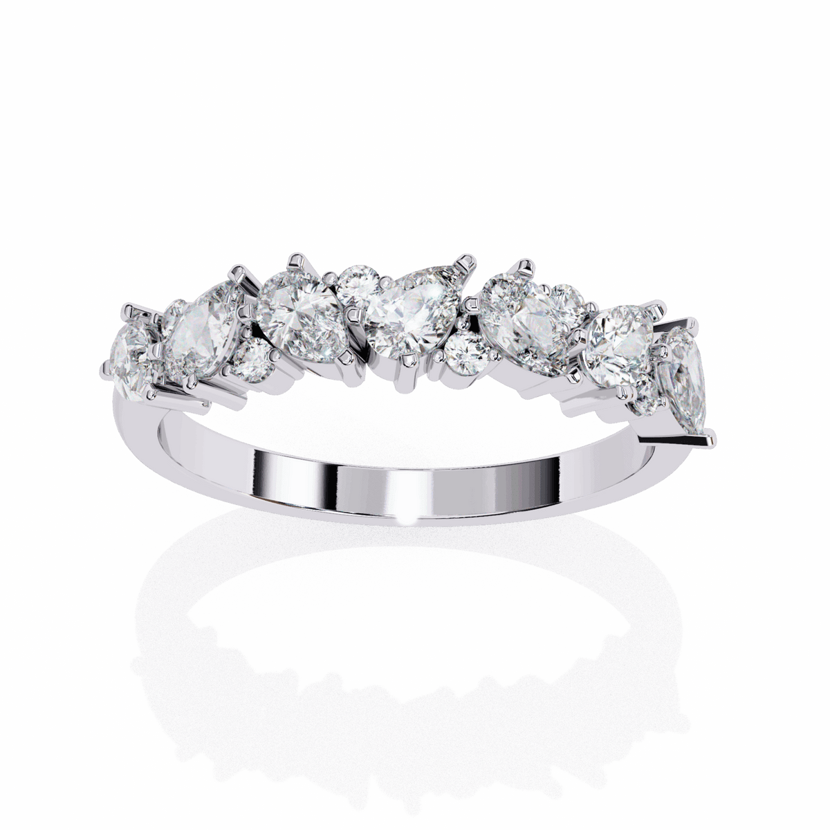0.75 Carat Pear and Round Royale Band in Moissanite | House of Estara