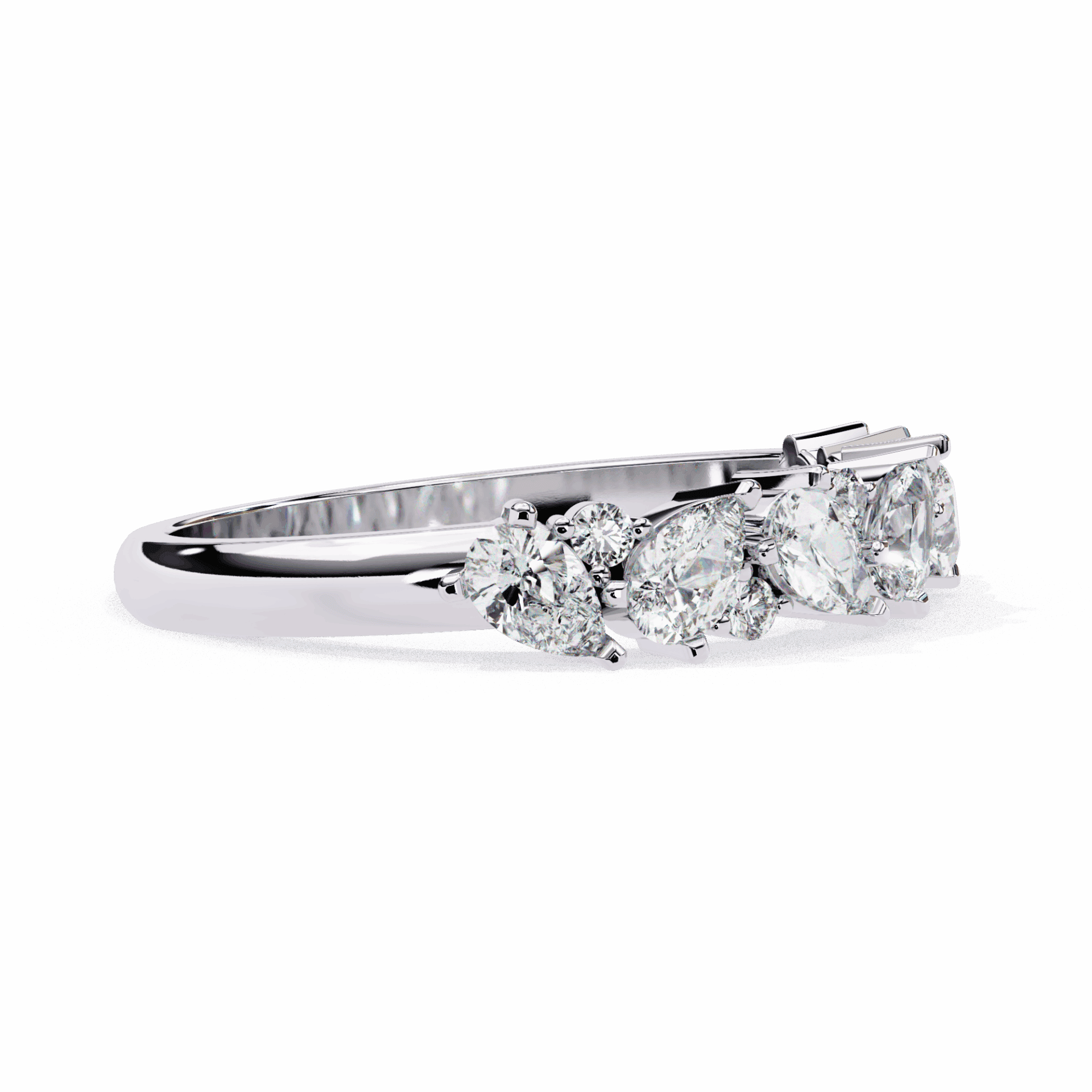 0.75 Carat Pear and Round Royale Band in Moissanite | House of Estara