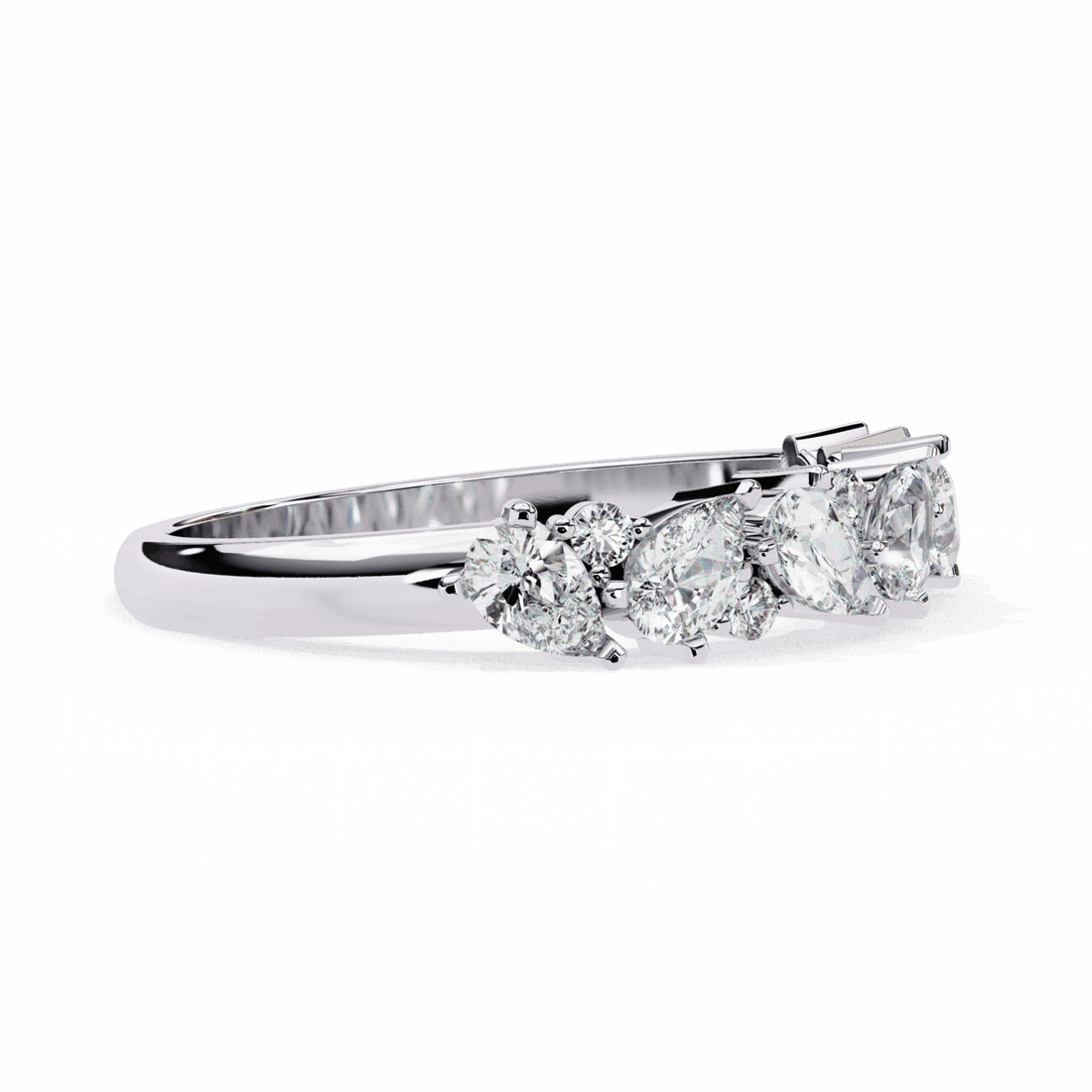 0.75 Carat Pear and Round Royale Band in Moissanite | House of Estara