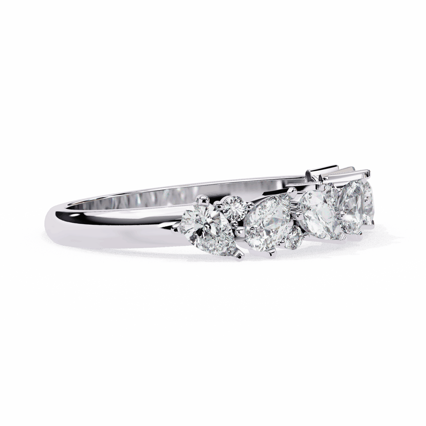 0.75 Carat Pear and Round Royale Band in Moissanite | House of Estara