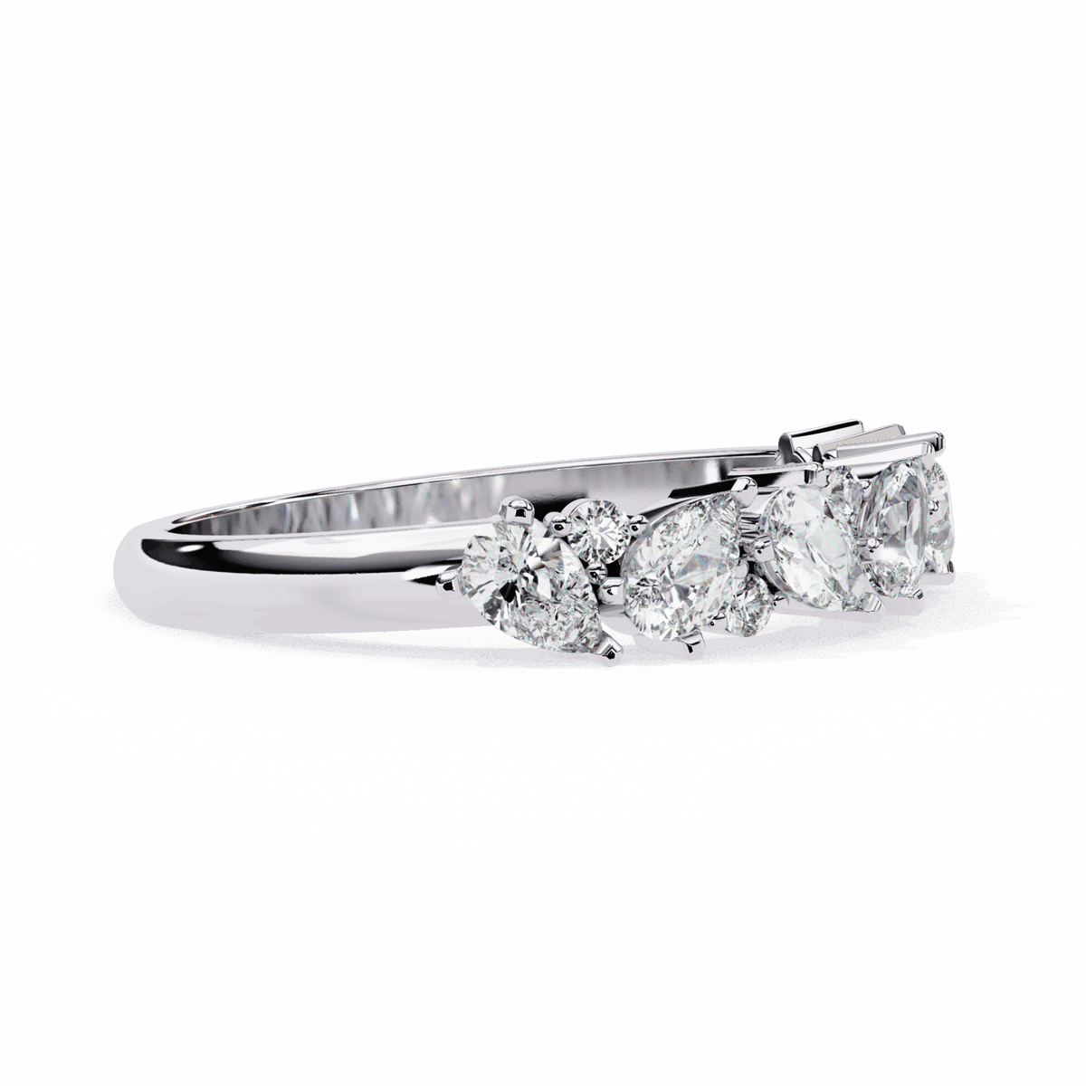 0.75 Carat Pear and Round Royale Band in Moissanite | House of Estara