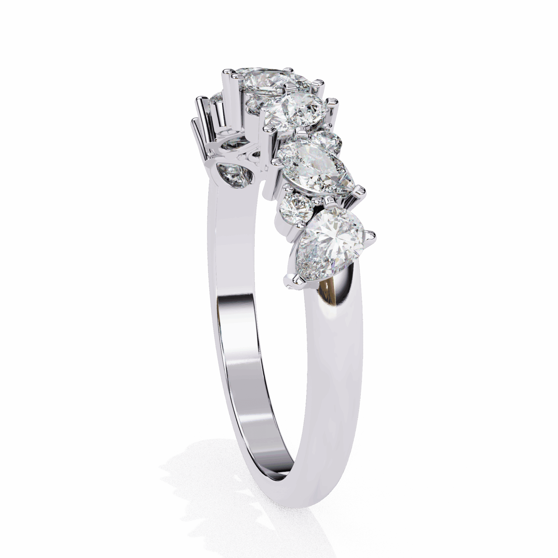 0.75 Carat Pear and Round Royale Band in Moissanite | House of Estara